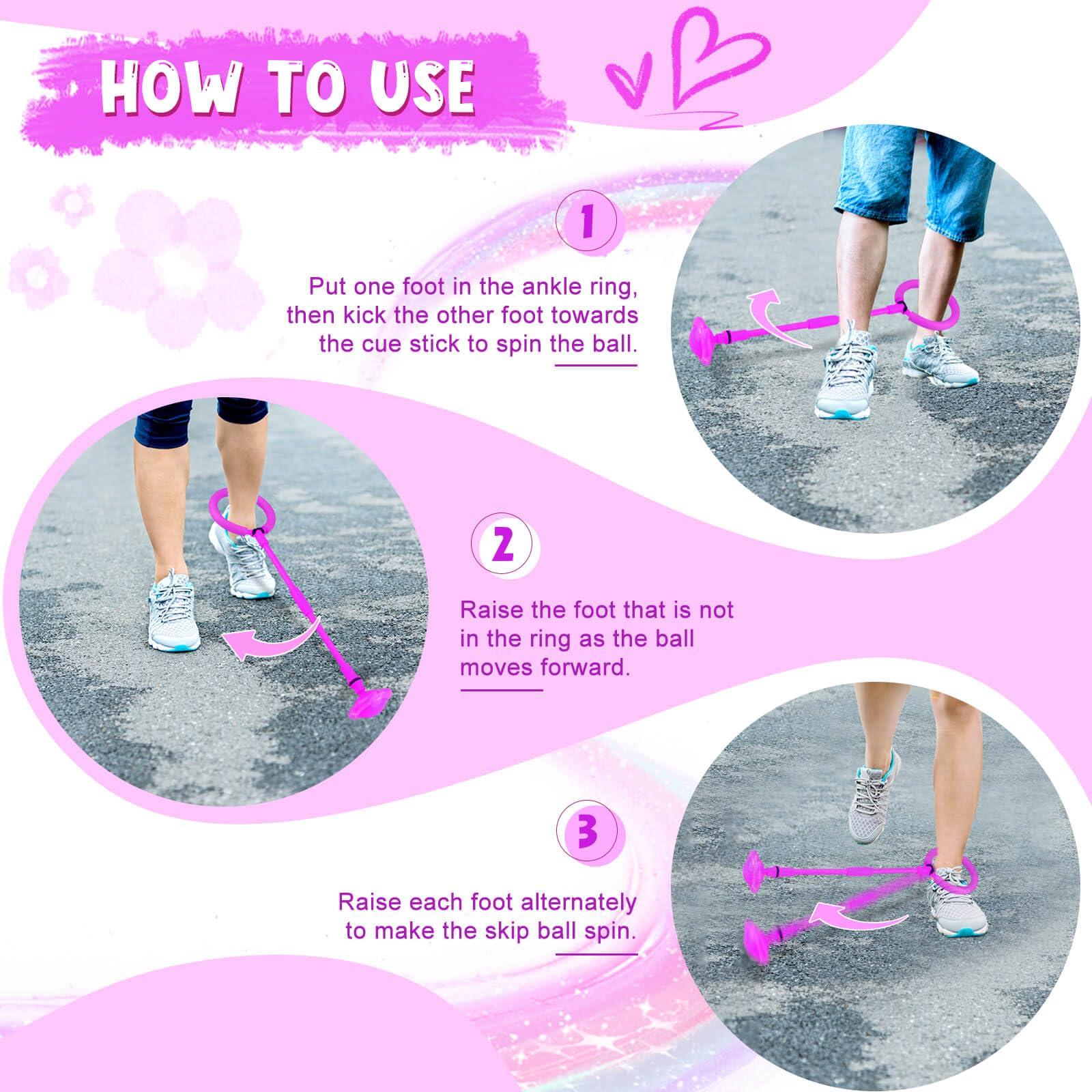 Gretex Gretex Skip it Girls Toys Age 6-8 Years Old: Outdoor Toys for Kids Ages 4-8 Girls Toys 8-10 Gifts for 6 Year Old Girl 8 Year Old Girl Birthday Gift Ankle Skip Ball for Kids Age 8-12 Years Old