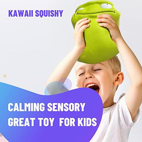 Anboor Anboor 9.8 Inches Jumbo Squishies Green Monster Kawaii Soft Slow Rising Scented Squishys Stress Relief Kids Toys