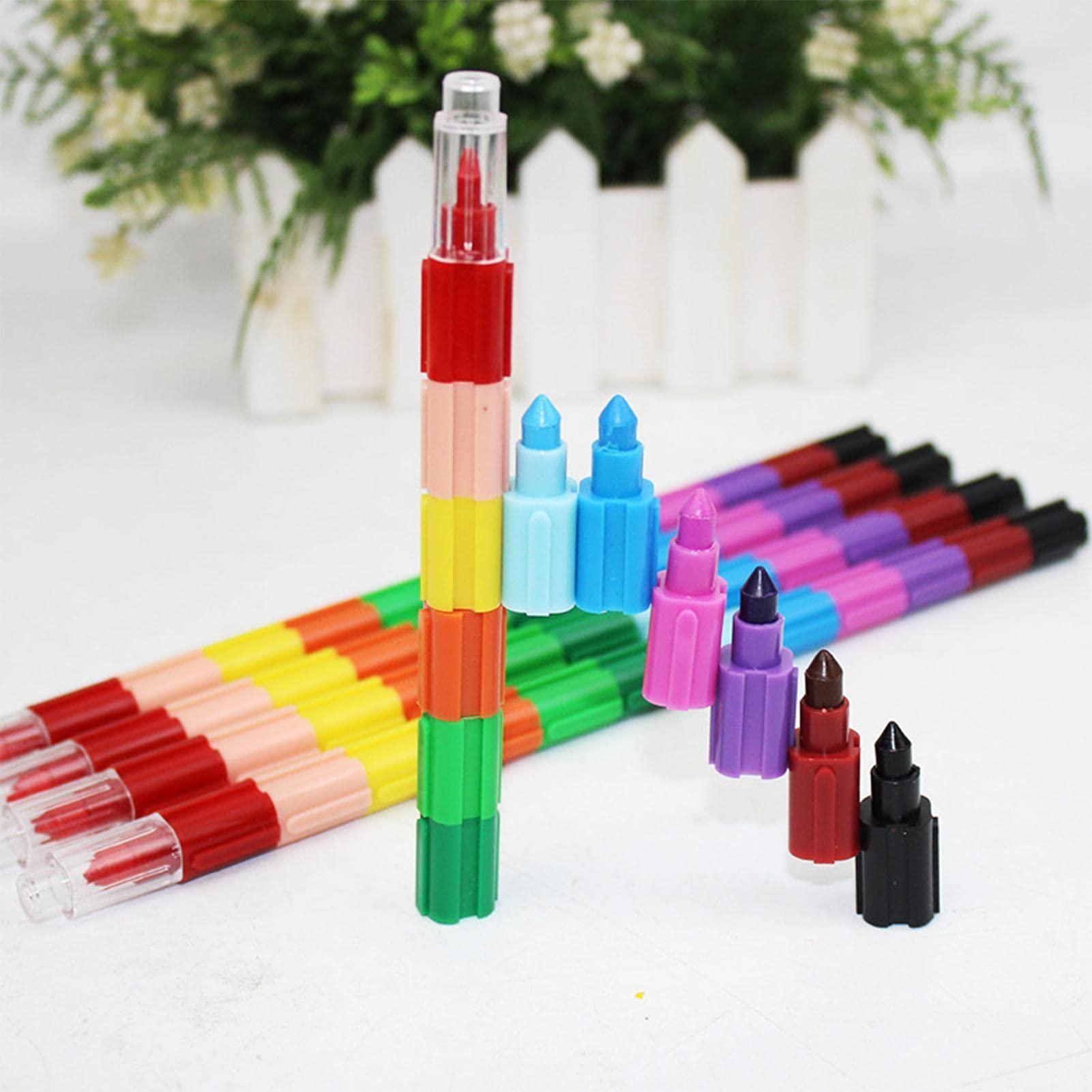 Refer to description Stackable Pencil Crayon Set | Rainbow Colored Pencils | Stackable Colored Pencils, 12-Color Pencil Supplies, Rainbow Art Supplies for Kids, Rainbow Coloring Pencils for Kids