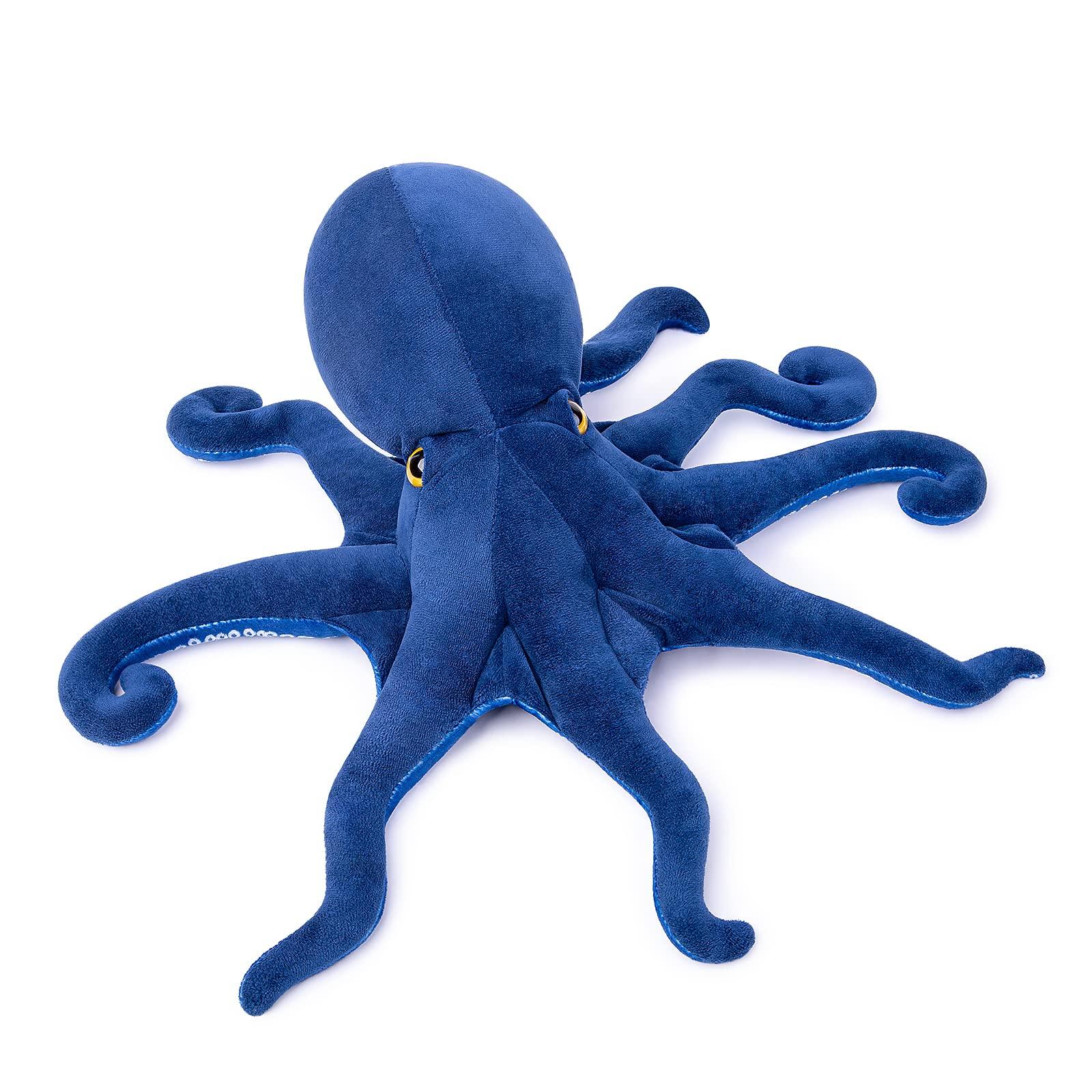 ZHONGXIN MADE ZHONGXIN MADE Simulation Octopus Plush Toy - Large 32Inch Blue Soft Octopus Stuffed Animals, Lifelike Deep Sea Creeping Animal Octopuses Plush Toys for Children Boys Girls