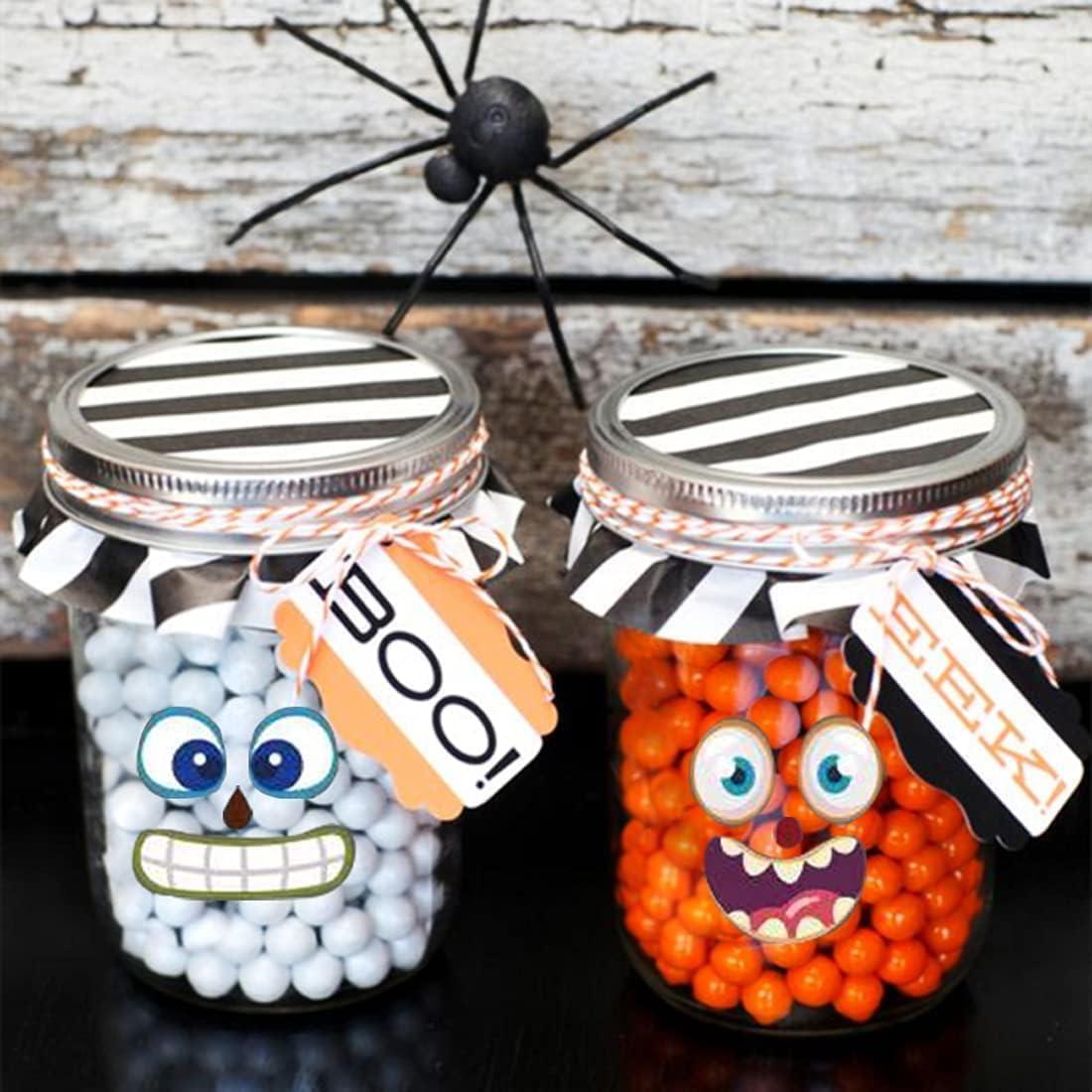 OuMuaMua OuMuaMua 48 Pack Halloween Pumpkin Decorating Craft Stickers Mini Make 48 Small Pumpkin Face Stickers Monster Stickers for Halloween Kids Toddlers Treats Party Favors Supplies 24 Sheets