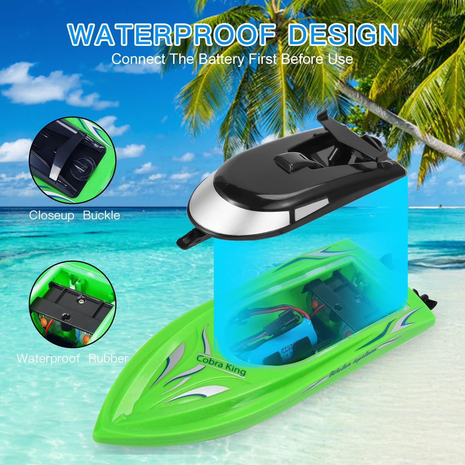 Geefia 2-Pack High-Speed RC Boats - Remote Control Boats for Kids and Adults - 10km/H 2.4G