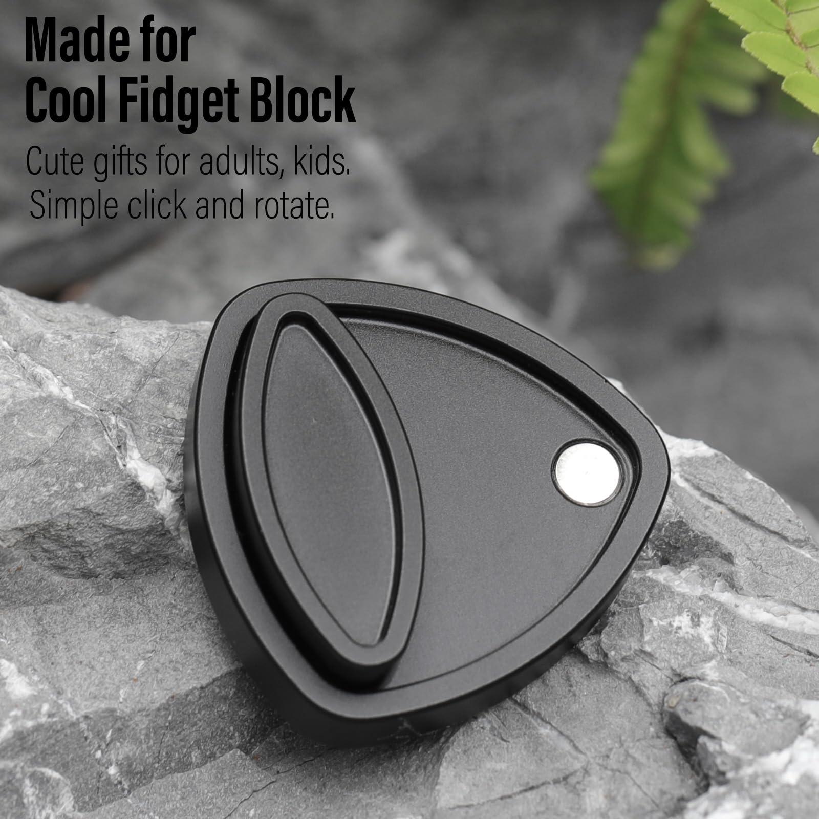 FREELOVE FREELOVE Pivot Magnetic Fidget Slider, Metal Worry Coin Haptic Clicker for Adults, Triangle Rotation Kinetic Toy Mechanical Sound EDC, Autism Sensory ADHD Anxiety Focus Meditation (Aluminum Black)