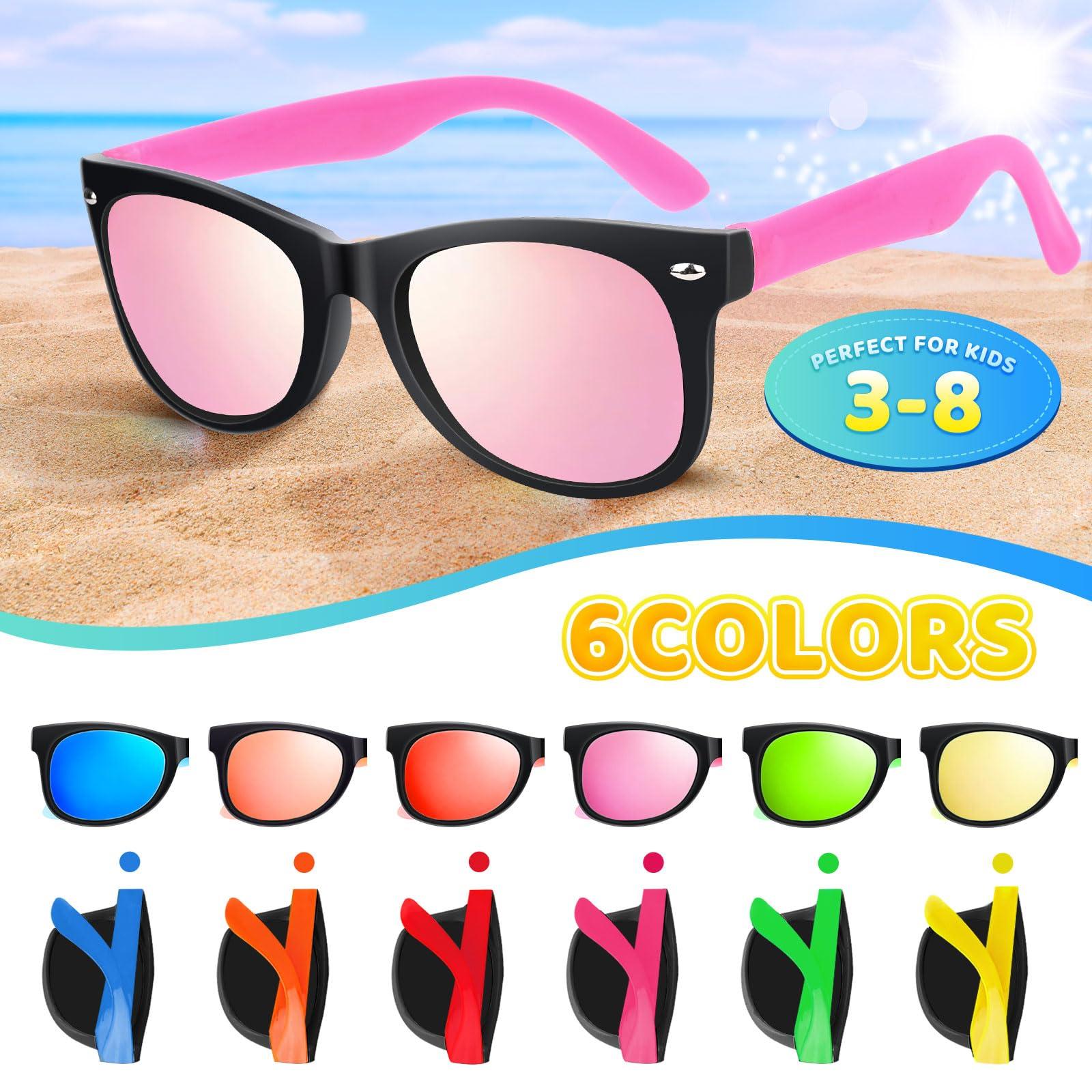 Hldgras Kids Sunglasses Bulk Party Favors for Kids 4-8-12 24 Pack 80s Style Neon Sunglasses with UV400 Protection Goodie Bag Stuffers Pool Party Favors Decorations end of Year Student Gifts for Boys and Girls