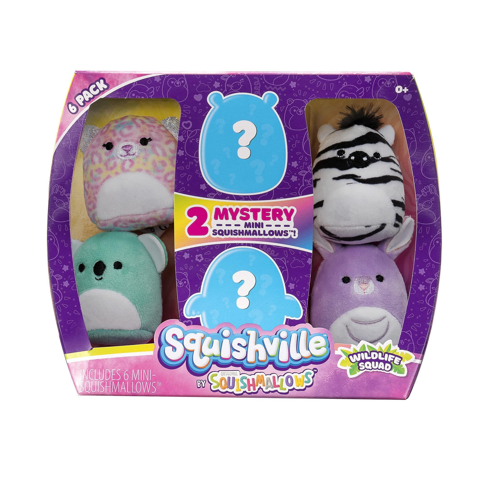 Squishville Squishville Mini-Squishmallows Plush - Wildlife Squad - Six 2-Inch Characters - Includes Michaela and Kiki Plus Four Mystery Figures - Irresistibly Soft, Colorful Plush(Limited Edition)
