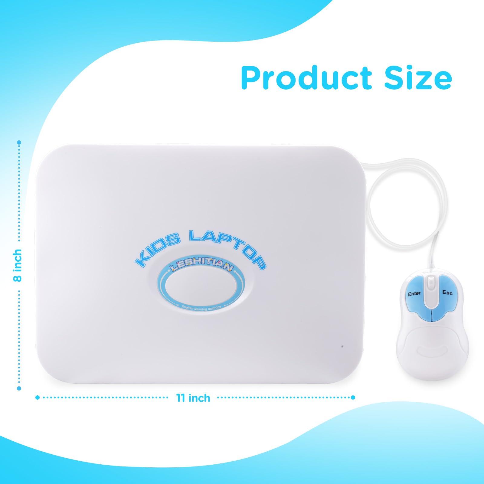 LESHITIAN Kids Laptop - 80 Learning Modes to Learn Alphabet, Words, Mathematics, Play Games and Music - Educational Learning Computer for Kids Ages 5+