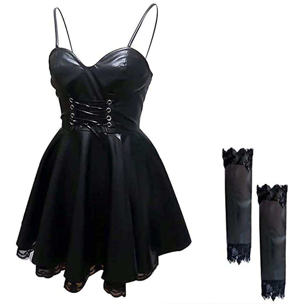 QAHEART QAHEART Japanese Anime Character Misa Amane Cosplay Outfit Halloween Costumes Carnival Uniform Dress Black Fancy Dress