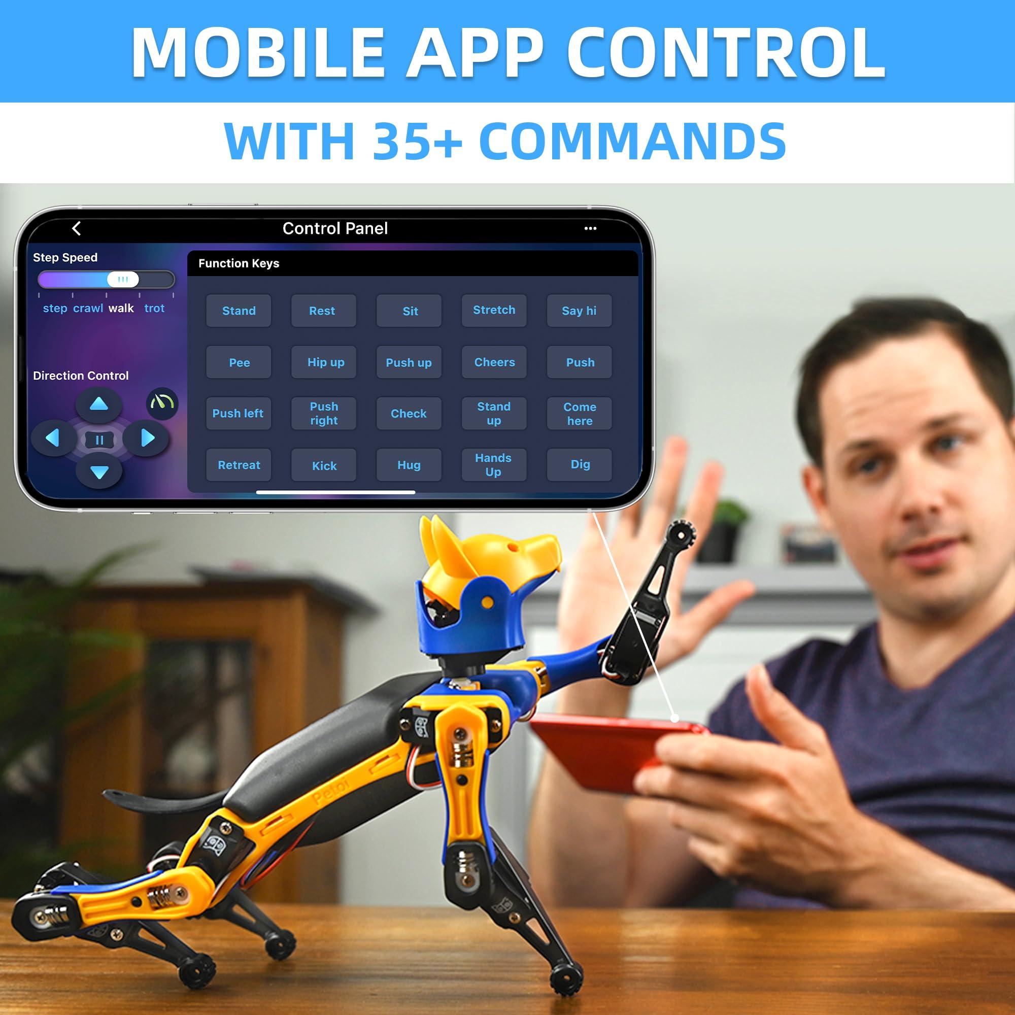 Petoi Petoi Bittle Robot Dog Kit(Construction) | Coding Smart Robot Pet, Quadruped Robot Kit for STEM & Robotics Education | Programmable Open Source, App Control IoT Robot for Engineers, Geeks, & Students