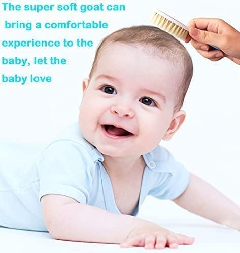 HUAYINGMEI Baby Hair Brush and Comb Set, Baby Brush with Soft Natural Bristles