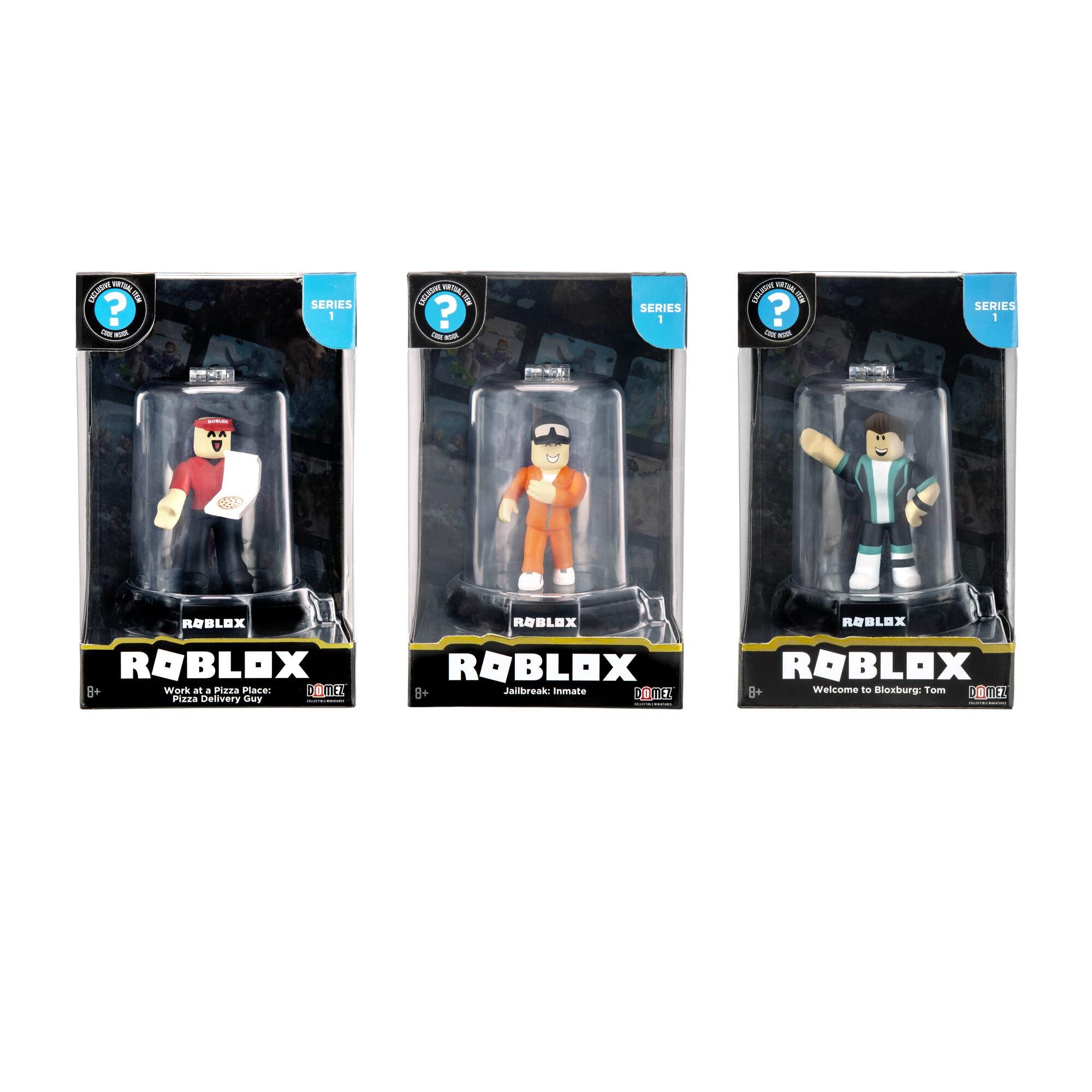Roblox Roblox Action Collection - 15th Anniversary Domez Collectible Work at a Pizza Place: Pizza Delivery Guy, Welcome to Bloxburg: Tom, Jailbreak: Inmate 3-Pack [Includes 3 Exclusive Virtual Items]