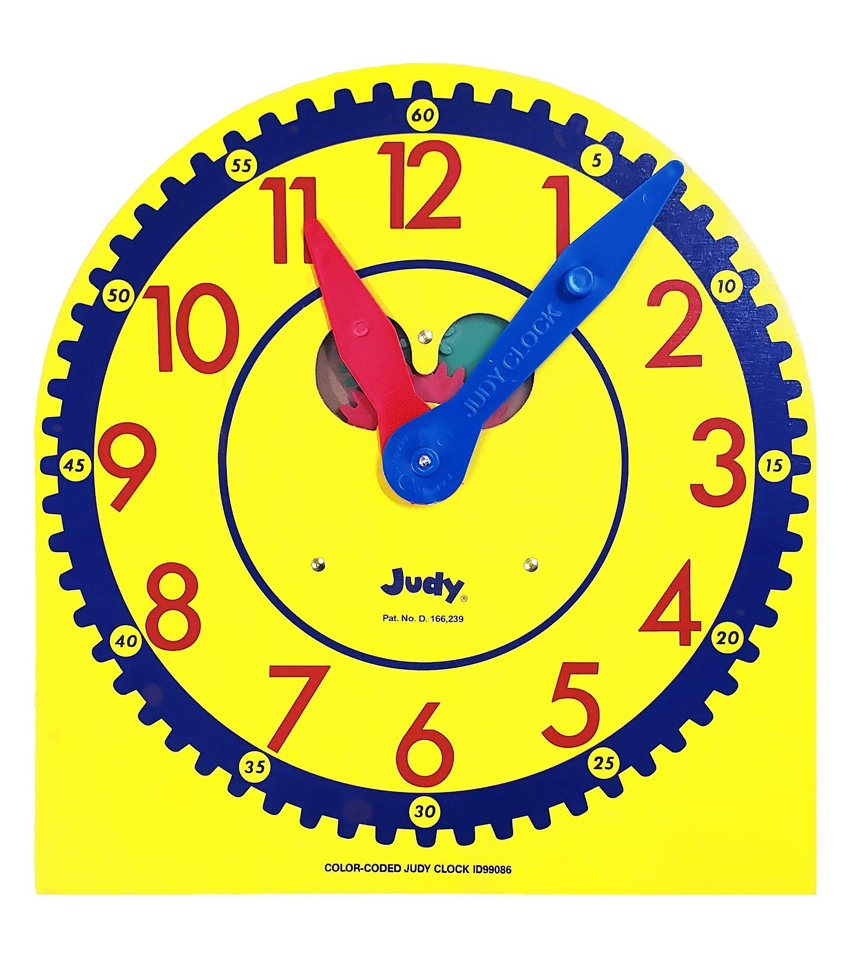 Judy Instructo Carson Dellosa 13\" x 12\" Judy Clock, Time-Telling Teaching Clock for Kids, Classroom Clock for Teaching Time, Analog Clock, Teaching Clock for Classroom or Home School, Kindergarten to 3rd Grade