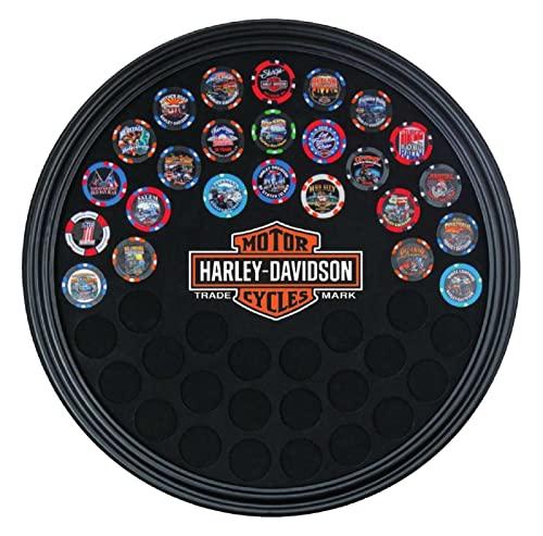 Harley-Davidson Harley-Davidson Trademark Bar & Shield Round Poker Chip Frame - Holds 47 Chips