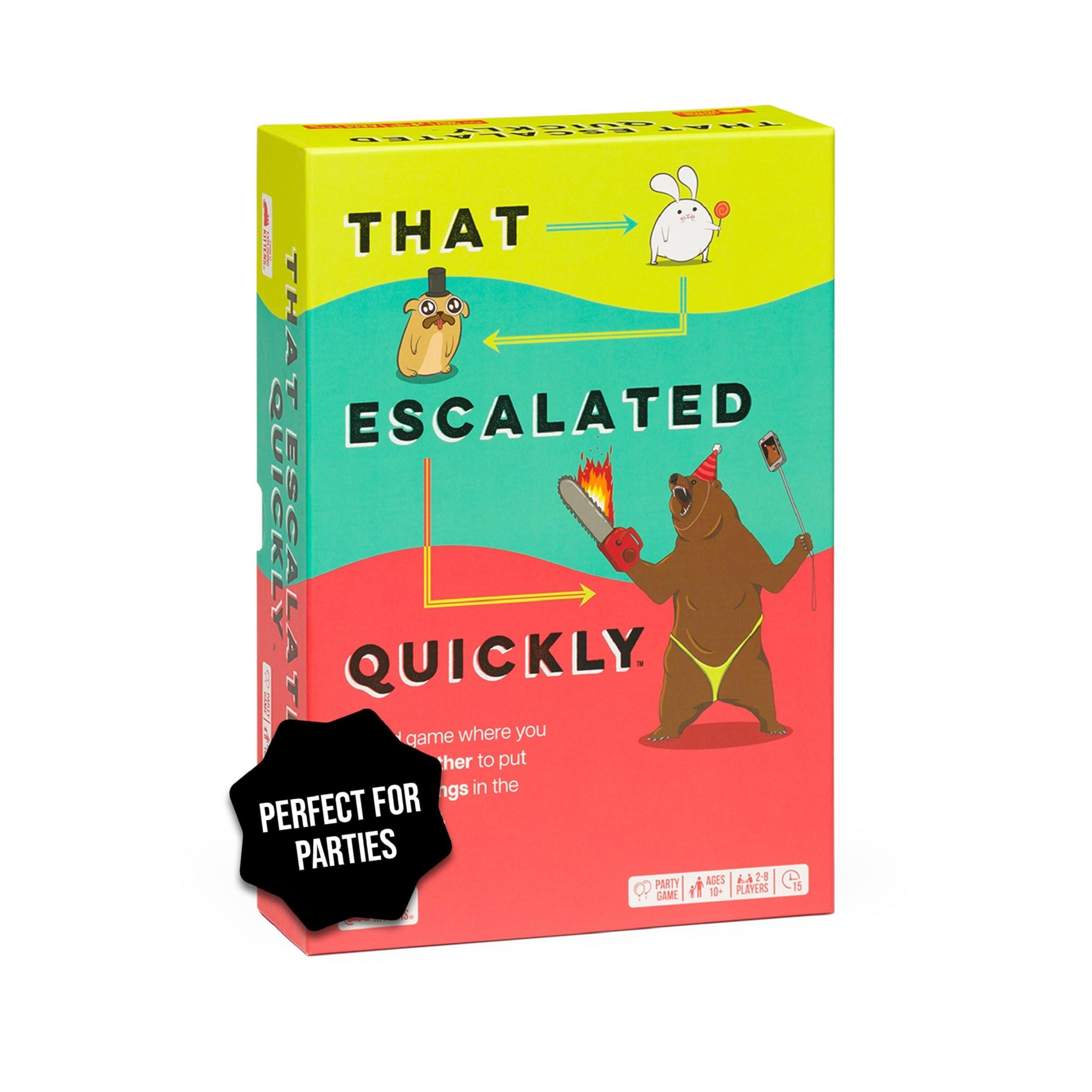 Exploding Kittens LLC Exploding Kittens That Escalated Quickly 2-8 Players - Ages 10+ - 15 Minutes to Play - Hilarious Cooperative Card Game - Ideal for Party, Family Game Night, Adult and Teen