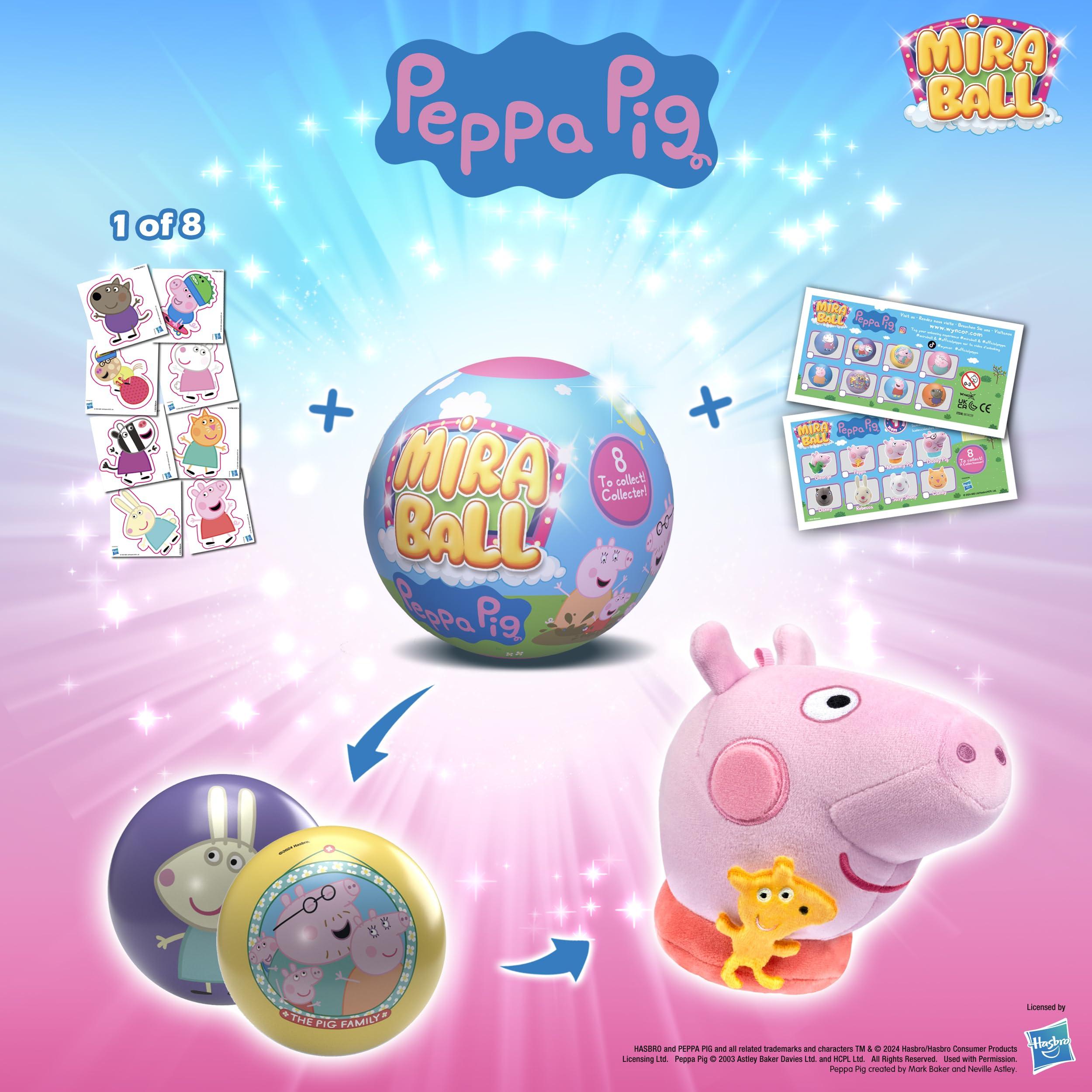 MiraBall MiraBall Peppa Pig Mystery Expandable Maxi Plush to UNbox, Collectible Squishy and Soft Plush with 4 Surprise, Limited Edition, Great Toy Gift, Trendy for Kids Aged 3+ (4-Pack)