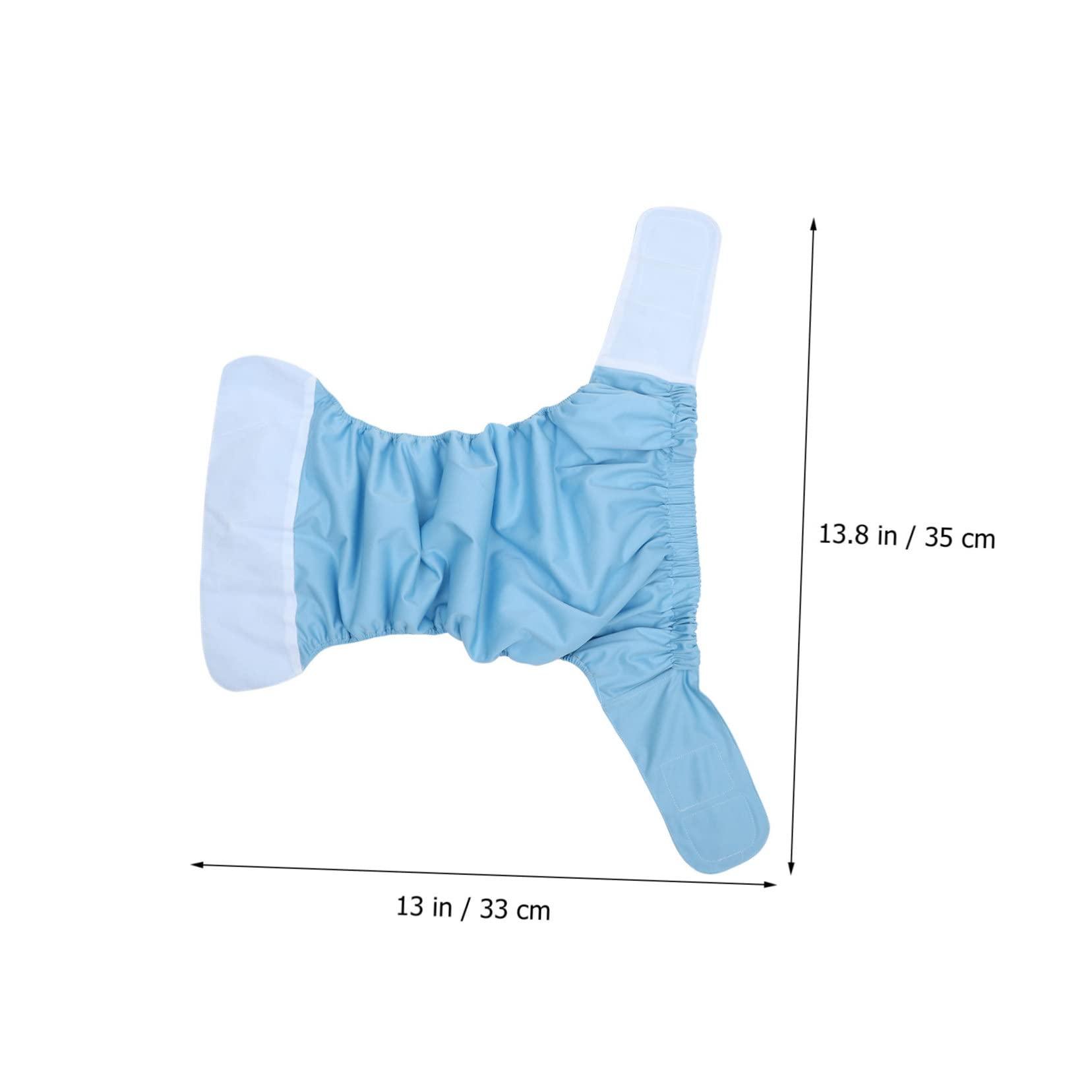 JECOMPRIS JECOMPRIS Adult Cloth Diaper Waterproof Nappy Elderly Incontinence Care Nappies Underwear Reusable Washable Overnight Diapers Pants for Disability Seniors Men Women Blue