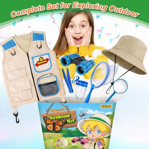 YOPINSAND YOPINSAND Kids Explore Kit & Bug Catcher Kit, Kids Camping Gear for Kids, Outdoor Exploration Set with Vest & Hat, Ideal Outdoor Camping Adventure Toys for Boys Girls 3-12