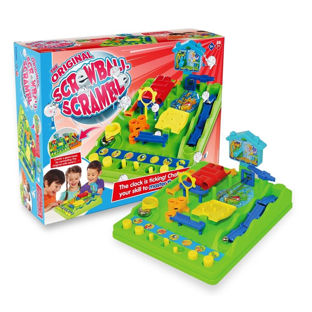 TOMY Screwball Scramble Kids Board Game- Timed Marble Run Obstacle Course Kids Games - Holiday Toys and Christmas Games - Toddler Christmas Gifts Ages 5 Years and Up
