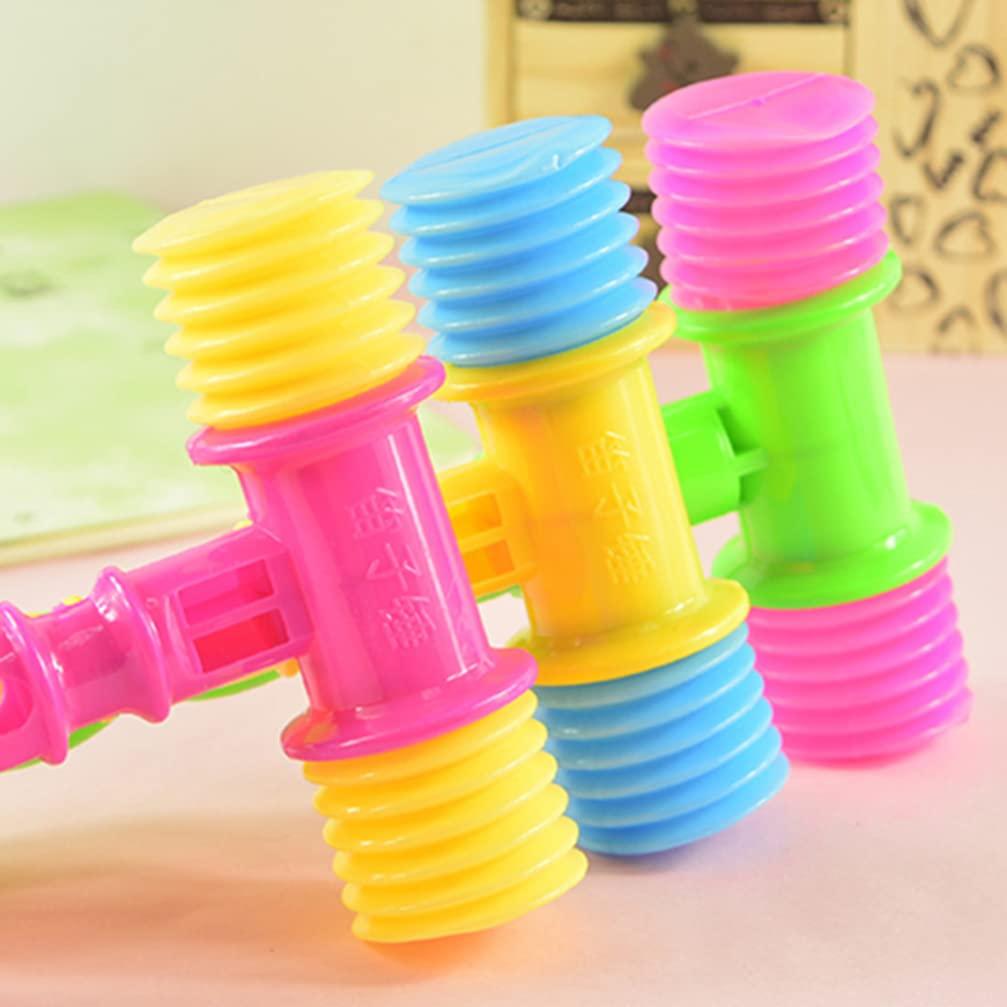 Toyvian Toyvian 12 Pcs Squeaky Squeaking Hammer Pounding Toy Plastic Whistle Sound Toy for Boys and Girls Clown Carnival Circus Birthday Party Favors Random Color