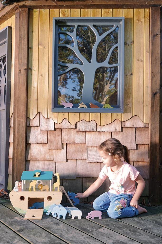 Tender Leaf Toys Tender Leaf Toys Noahs Wooden Ark Animal Shape Sorter Christian Religion and Bible Story Based Educational Fun - Social, Creative, and Imaginative Play Ages 3+