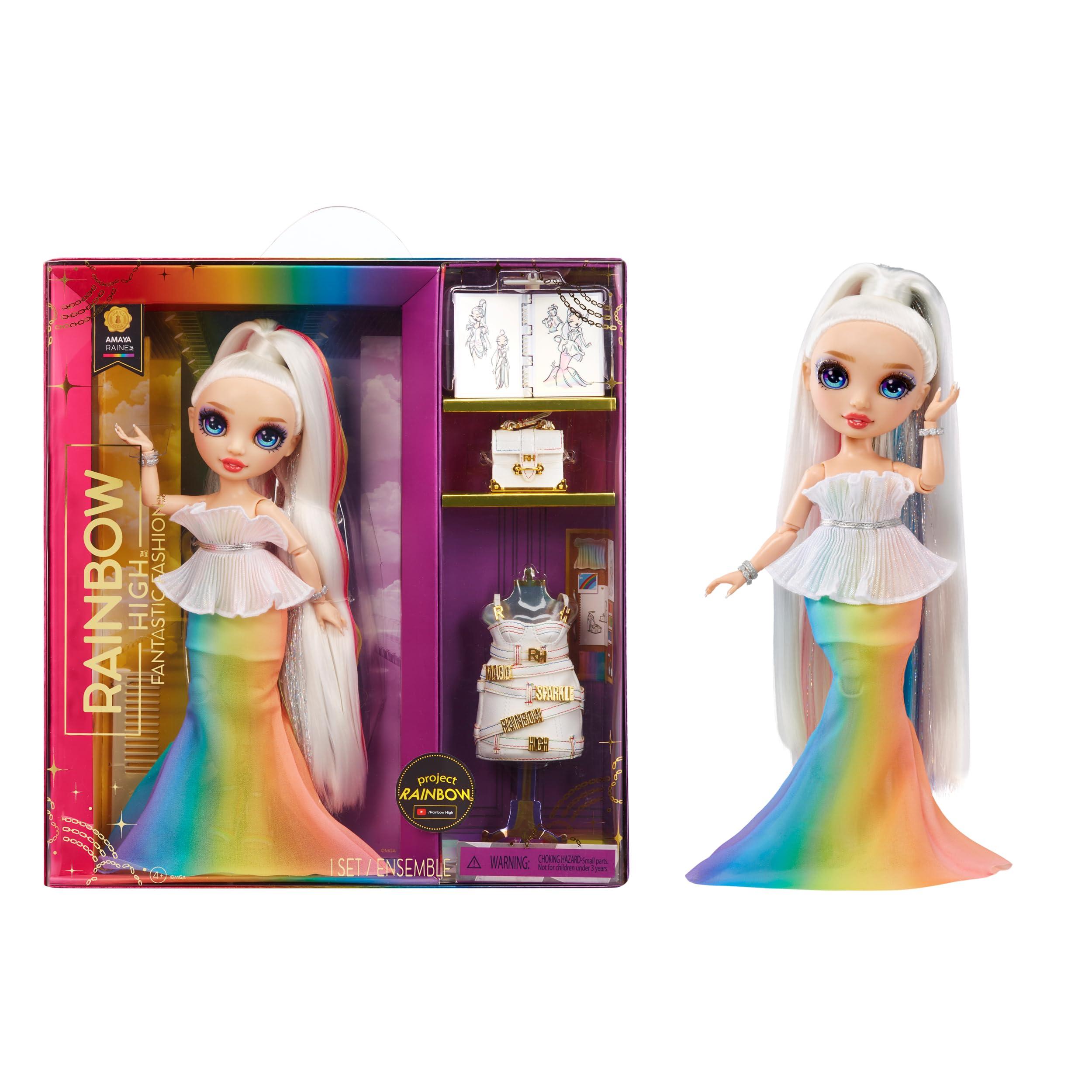 Rainbow High Rainbow High Fantastic Fashion Amaya Raine Rainbow 11 Fashion Doll and Playset with 2 Complete Doll Outfits, and Fashion Play Accessories, Great Gift for Kids 4-12 Years Old