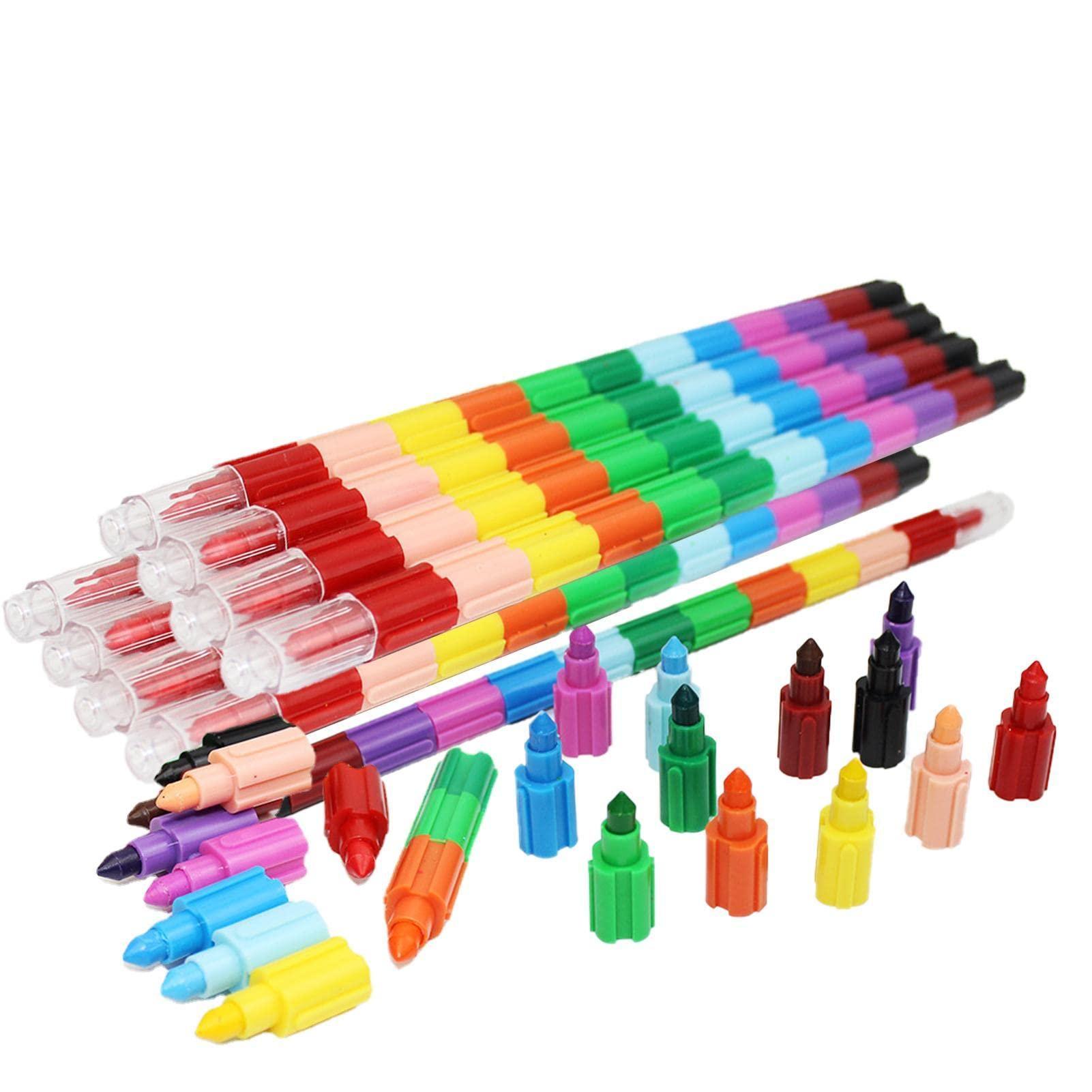 Refer to description Stackable Pencil Crayon Set | Rainbow Colored Pencils | Stackable Colored Pencils, 12-Color Pencil Supplies, Rainbow Art Supplies for Kids, Rainbow Coloring Pencils for Kids