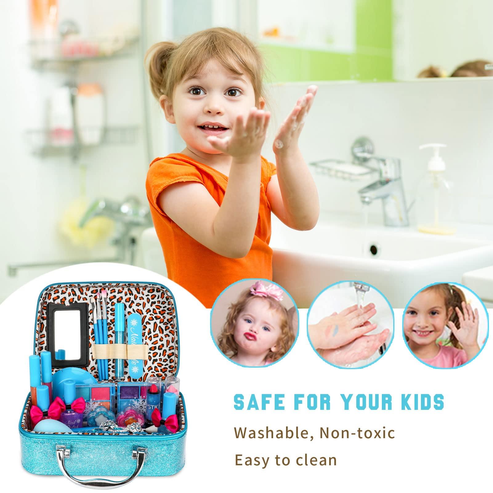 jooful Kids Makeup Kit for Girl Toys 28pcs Real Washable Girls Makeup Toys for Kids, Toddler Girls Pretend Play Children Make Up Set Birthday Gift Toys for Little Girl 3 4 5 6 7 8 9 10 Year Old