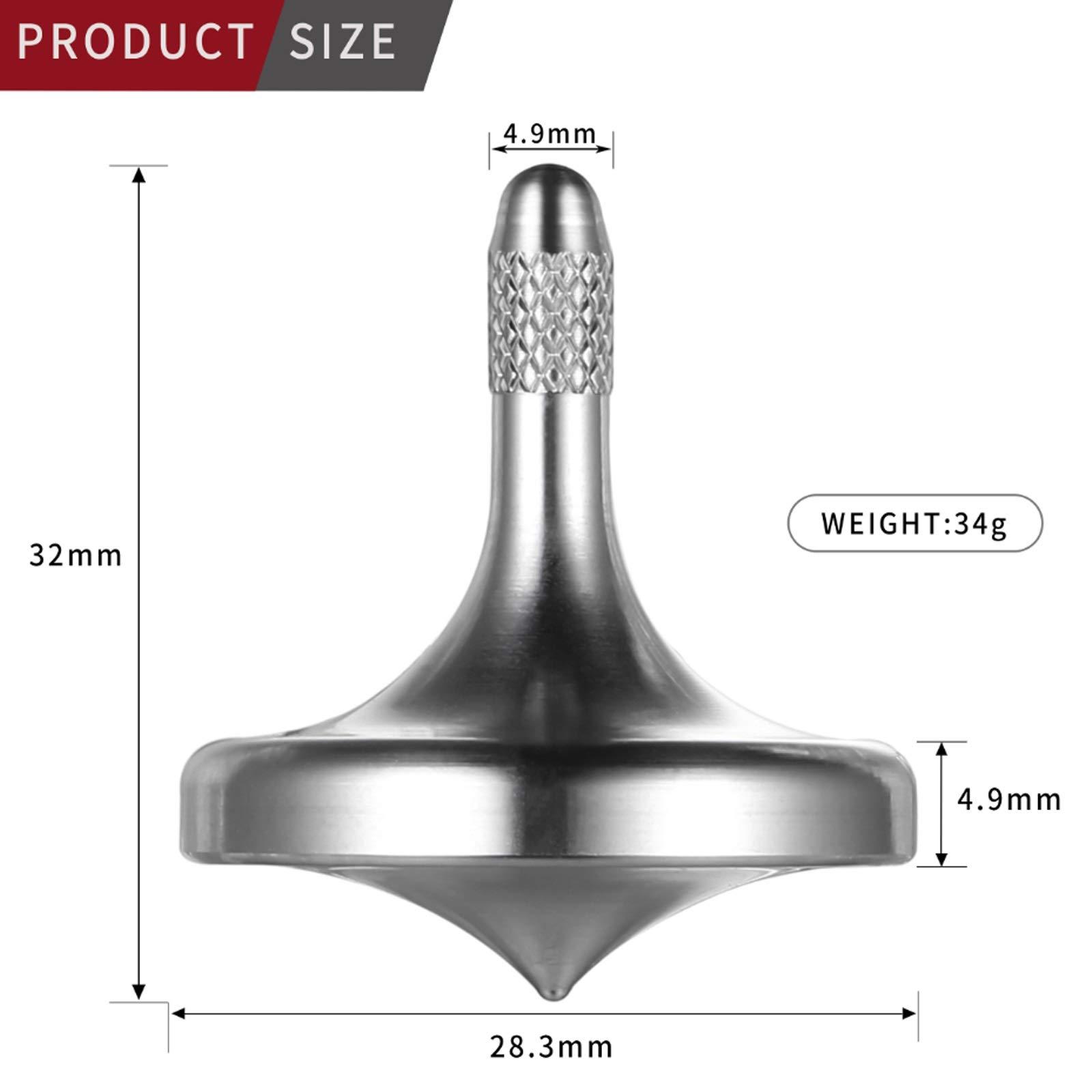CHEETOP CHEETOP Precision Metal Spinning Top, Well Made Stainless Steel Spin Long Lasting Exceed 6 Mins Desktop Gyro EDC Toy, Perfect Balance Easy to Use Kill Time Efficiently (Pro-Silver)