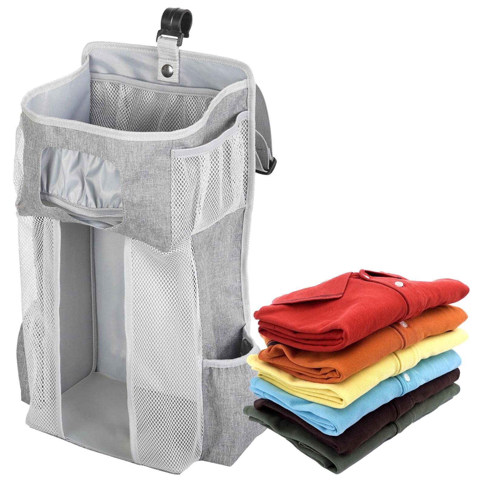 Sinolmaibe Hanging Diaper Caddy Organizer, Diaper Organizer For Crib, Diaper Holder Organizer, Diaper And Wipes Organizer, Diaper Stacker For Changing Table Nursery Organization Storage Holder For Baby