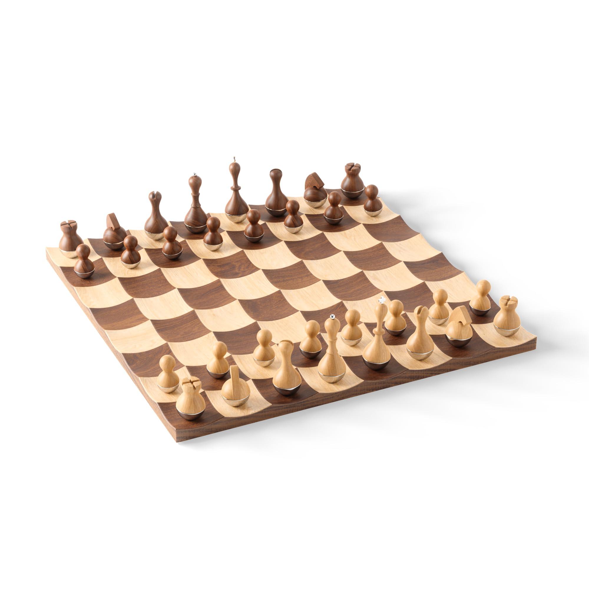 Umbra Umbra Wobble Chess Set 15 x 15 x 1 Inch (38 x 38 x 3 cm)