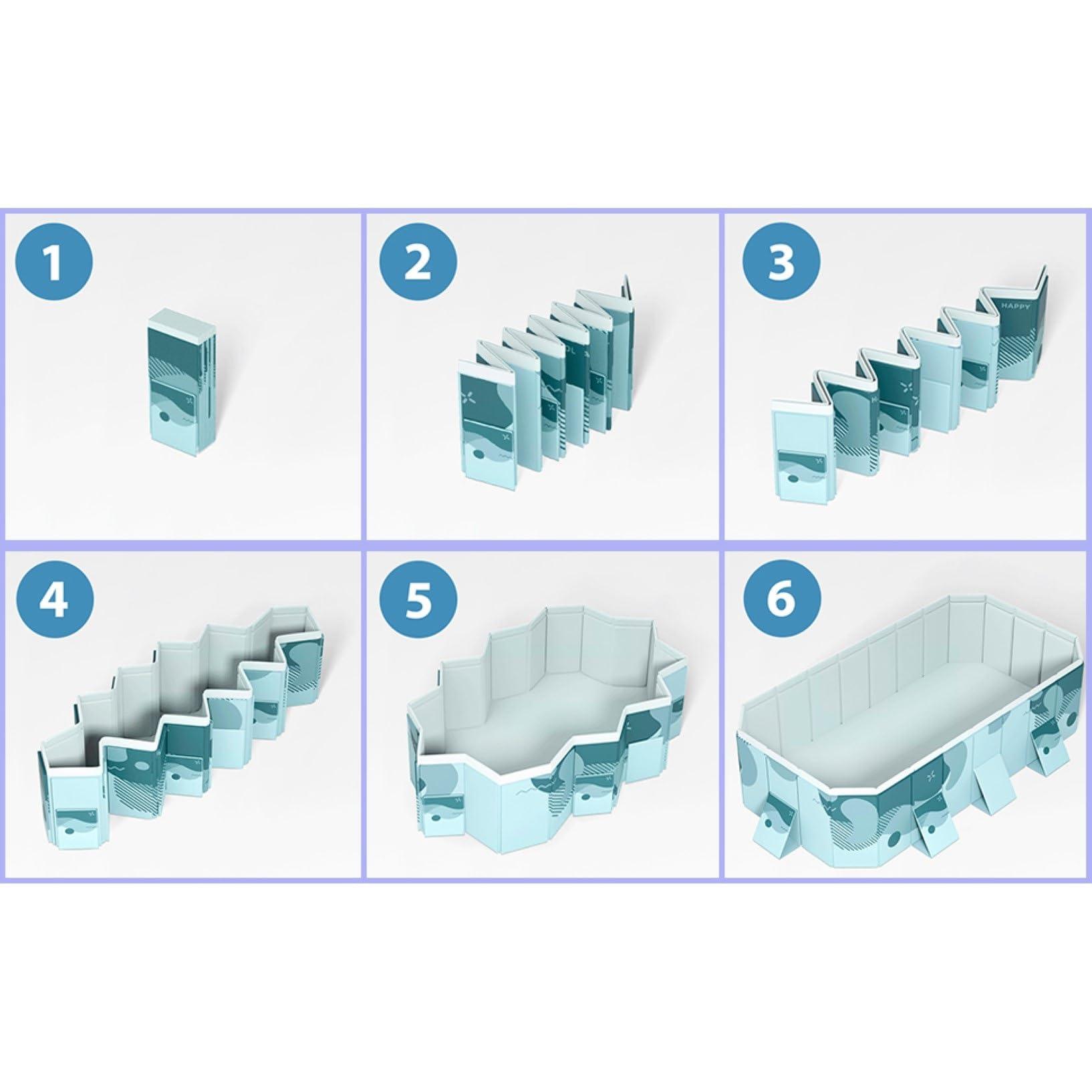 TQQEPOOL Foldable Swimming Pools,Hard Plastic Dog Swimming Pool,Anti-Slip Dog Pool/Pet Pool/Kiddie Pool/Bath Pool for Backyard and Outdoor (Color : Blue, Size : 3m)