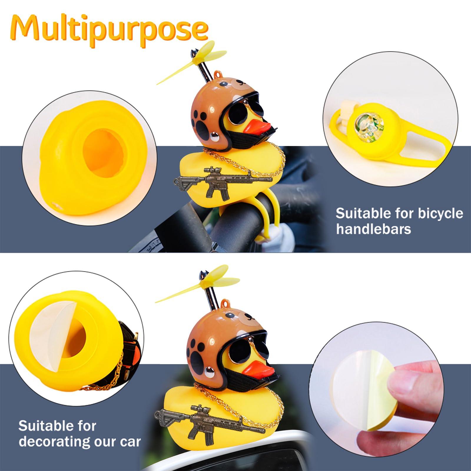 wonuu wonuu Rubber Duck Car Ornaments, Squeeze Duck Dashboard Decorations Kids Bicycle Decor for Cycling Motorcycle & Bicycle Accessories Decorations (Bear-L&G)