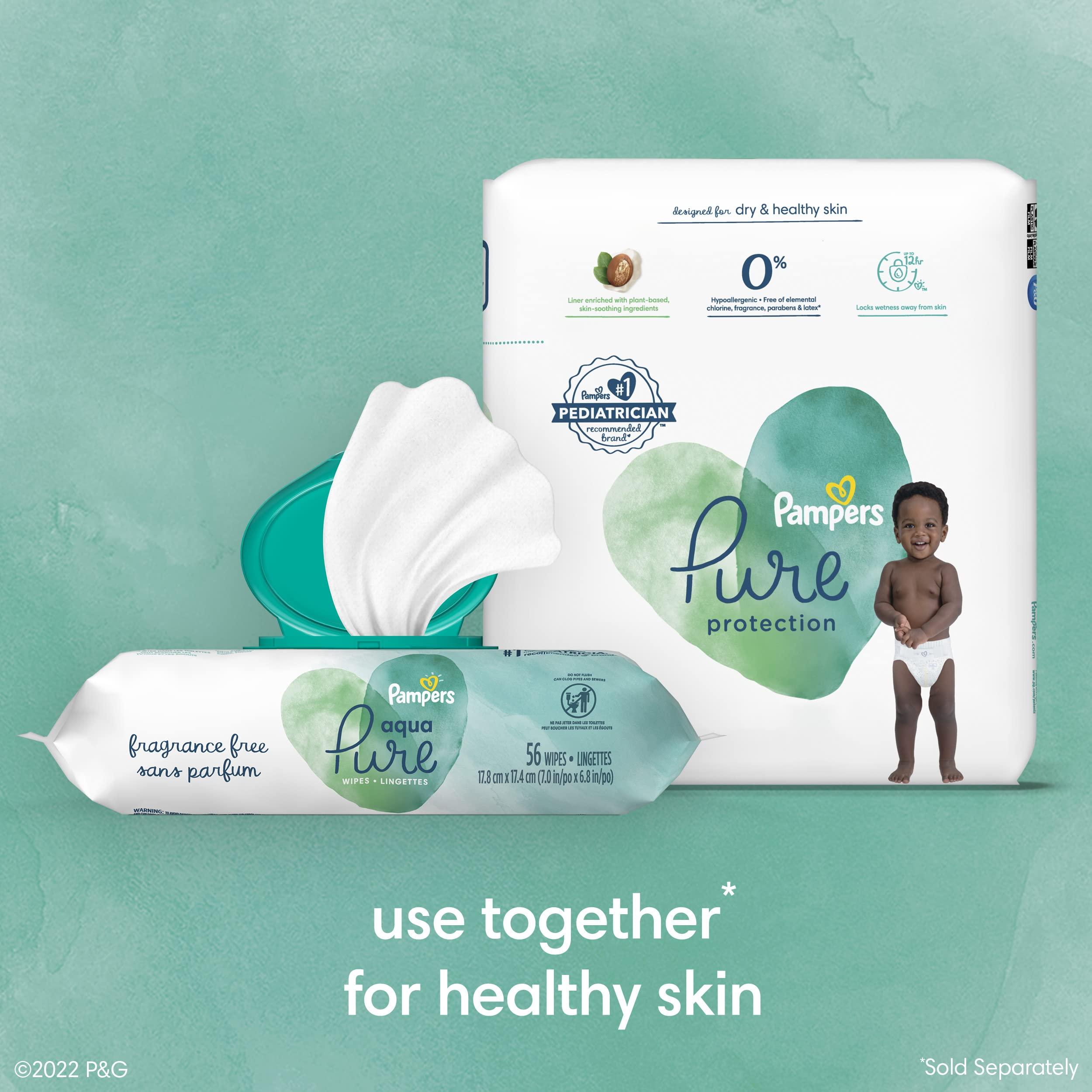 Pampers Pampers Baby Diapers - Pure Protection - Size 7, 60 Count, for up to 100% Leakproof, Premium Plant-based Skin Protection