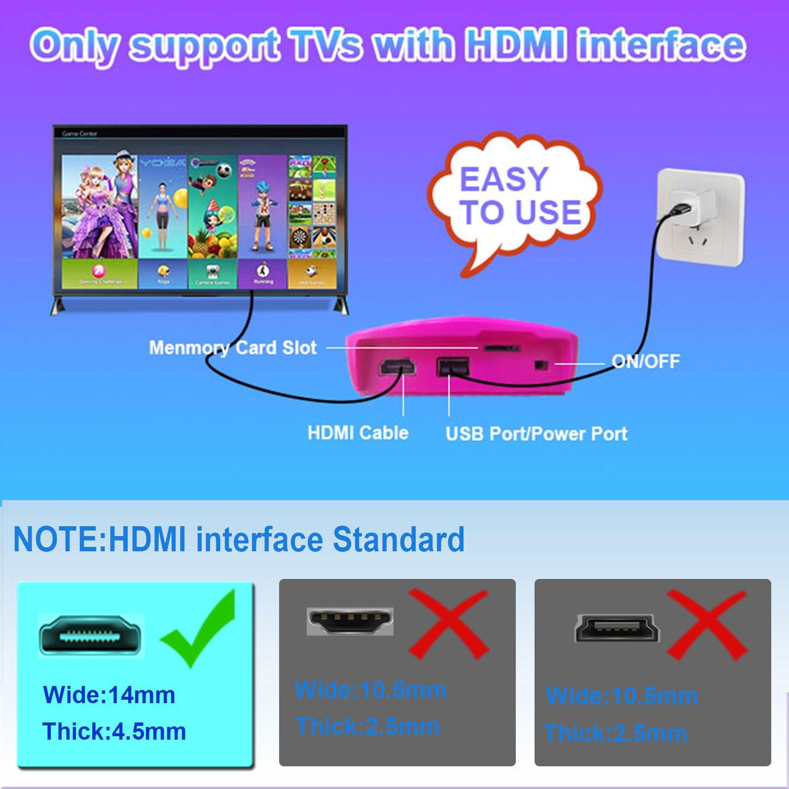 YRPRSODF YRPRSODF TV Game Console Built in 883 Games, Handheld Retro Video Game Machine with 2.4G Wireless Gamepad Somatosensory Control, HD Plug and Play, Home Interactive& Puzzle Games, Red