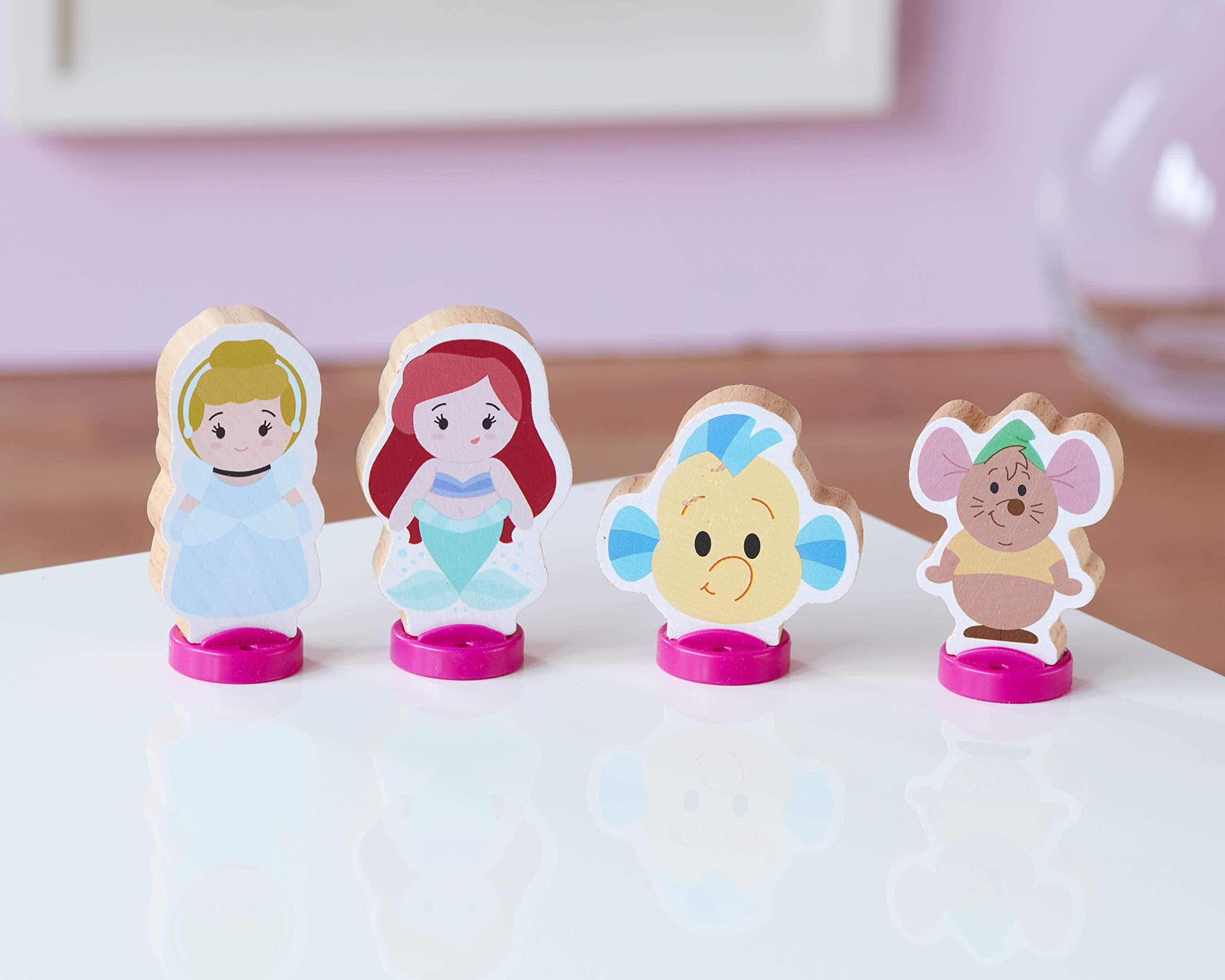 Disney Princess Disney Princess Wooden Princess 4-Figure Set Beautiful Preschool Wooden Toy, Imaginative Play, FSC Certified Sustainable, Gift for 2-5 Year Old
