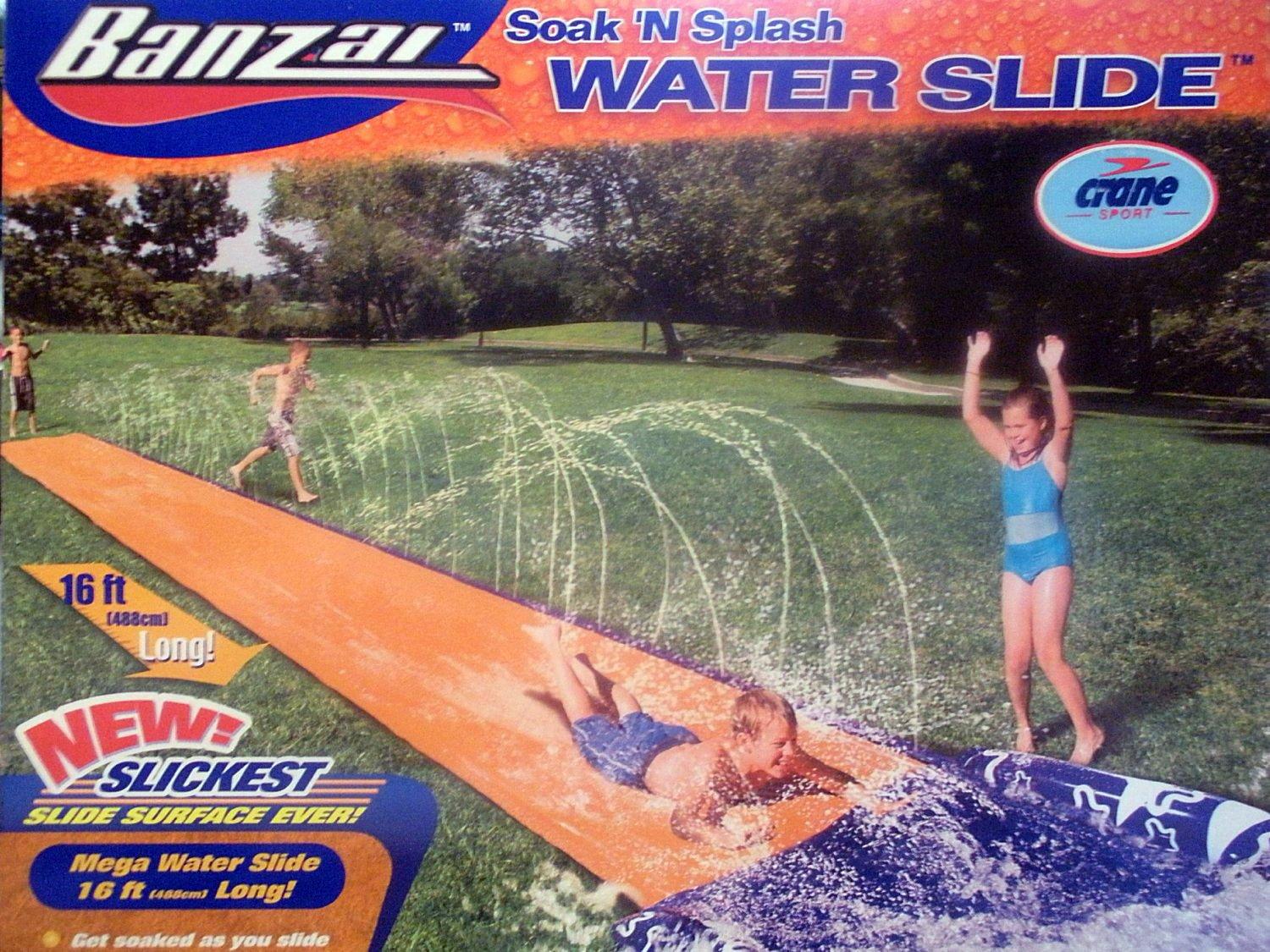 BANZAI BANZAI Soak 'N Splash Mega Water Slide with New Slickest Slide Surface Ever!
