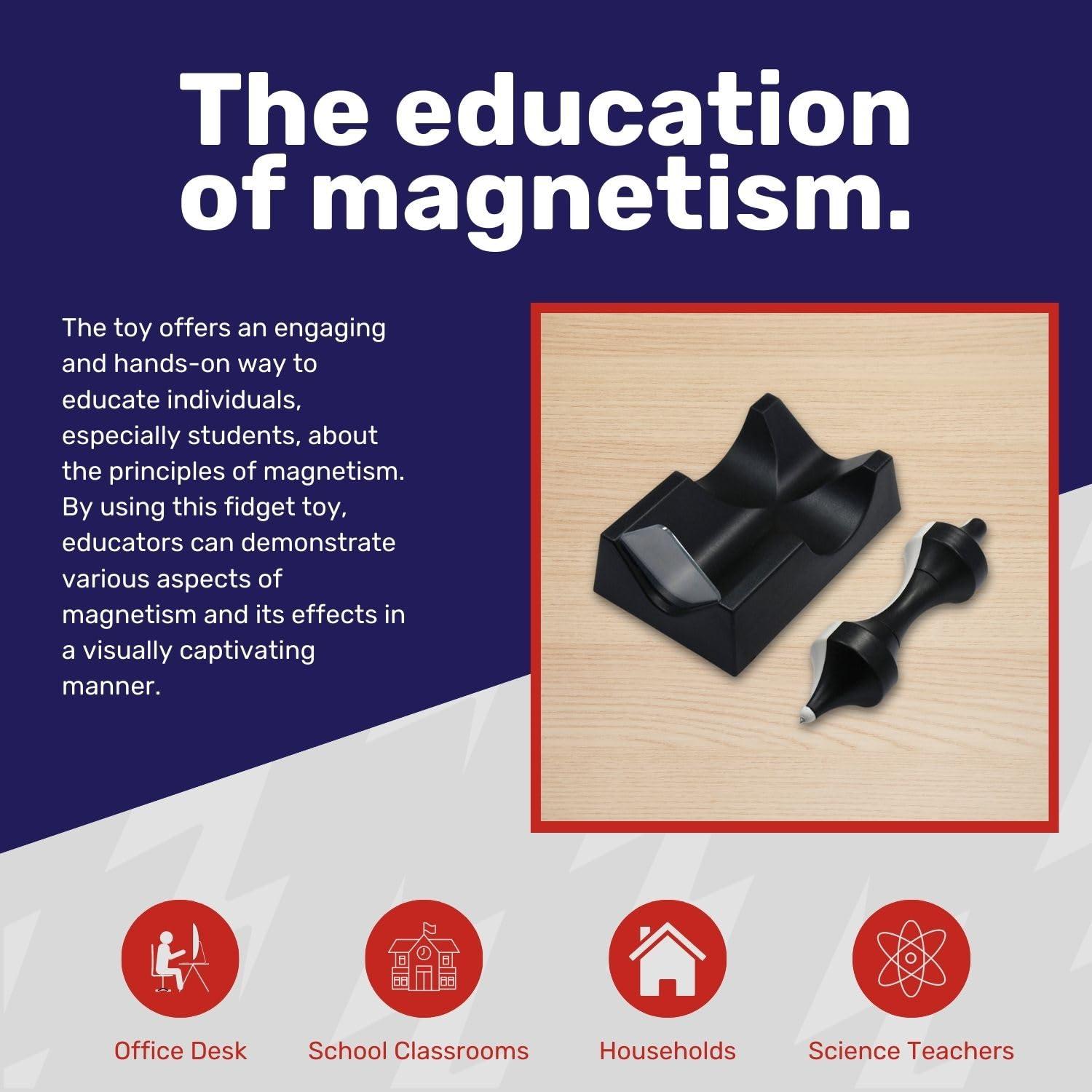 CMS MAGNETICS CMS Magnetics - Magic Levitating Spinning Top Spindle Fidget Toy for Office Desk or School Physics Display Demonstrating The Science Education of Magnetism, Creative Gift Idea for Adults and Kids