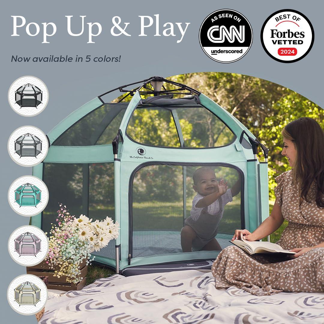 POP 'N GO PLAYPEN POP 'N GO PLAYPEN - Indoor & Outdoor Baby Playpen for Babies and Toddlers - Baby Beach Tent, Foldable, Portable W/Canopy, Travel Bag, & Mosquito Net - Pop Up Pack and Play Tent (Sweet Mint)
