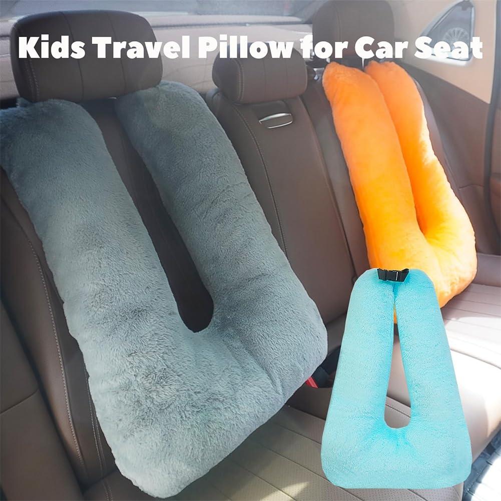 Ztaovn Traveling Car Pillow for Sleeping, Road Trip Pillow, Booster Seat Pillow, Kids Carseat Pillows, Pillow for Car Seat Toddler, Roadtrip Pillow, Removable U Shaped Reading Pillows for Airplane(Rose Purpl