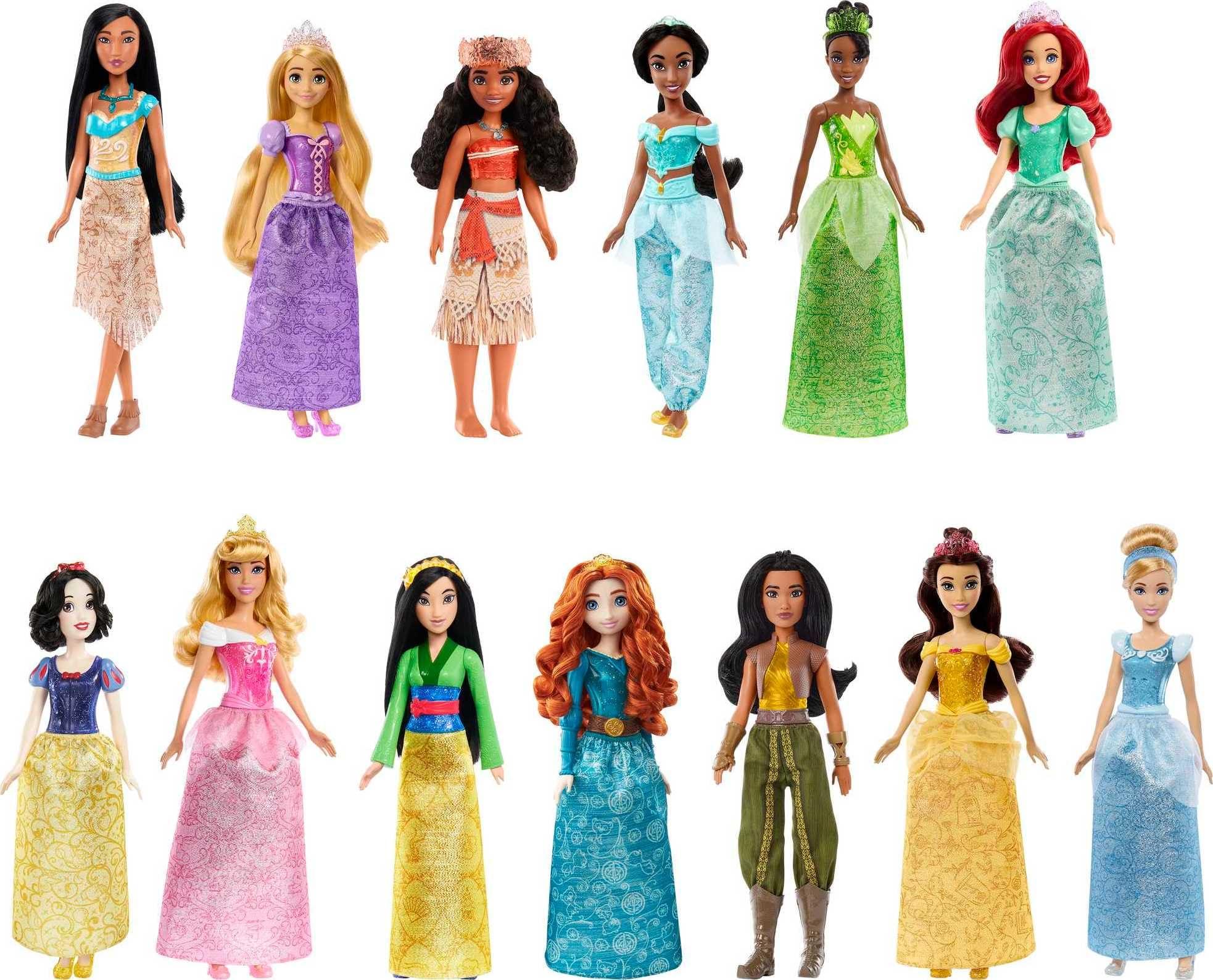 Mattel Mattel Disney Princess Toys, Fashion Doll Gift Set with 13 Dolls in Sparkling Clothing & Accessories, Inspired by the Movies (Amazon Exclusive)