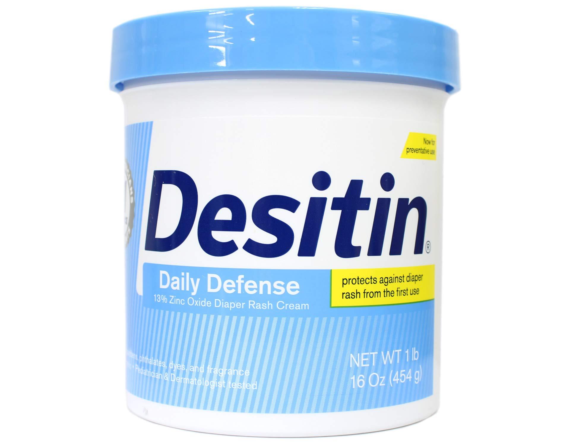 Desitin Desitin Daily Defense Baby Diaper Rash Cream with Zinc Oxide to Treat, Relieve & Prevent diaper rash, Hypoallergenic, Dye-, Phthalate- & Paraben-Free, 16 oz