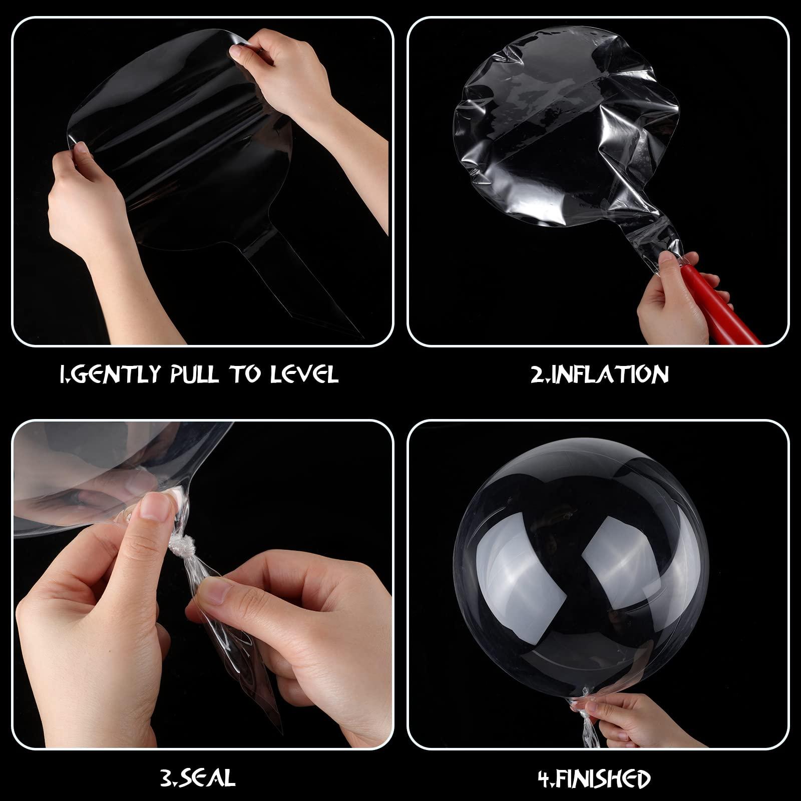 Chivao 100 Pcs Clear Bobo Balloons Large Transparent Stuffing Balloons Pre Stretched Latex Balloons for Christmas Wedding Birthday Party Decorations (24 Inches)