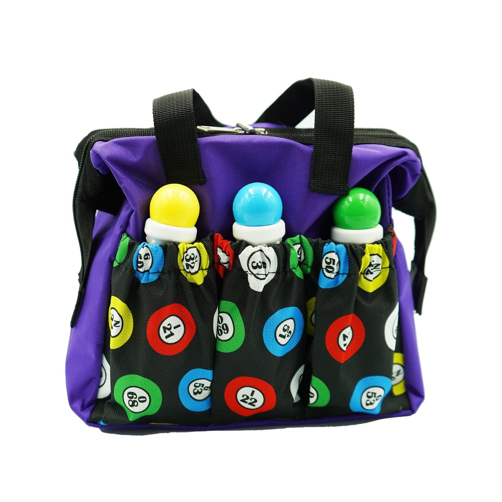 Yuanhe Yuanhe Bingo Dauber Bags with 6 Pockets Purple Bingo Tote Bag
