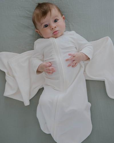 The Butterfly Swaddle The Butterfly Swaddle Organic Cotton Blend, All-in-One Butterfly Wing Sleep Sack Transitional Training System for Newborn Infant Baby with Wash Bag, Large (12-17 lbs), Mellow Yellow