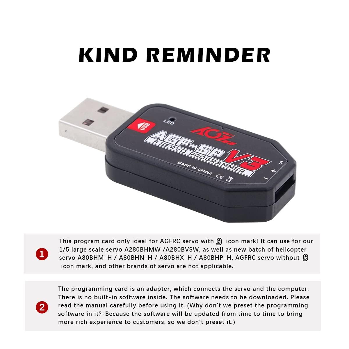 AGFRC AGFRC A35BHM 8.5KG Brushless RC Steering Servo and AGF-SPV3 Servo Programmer