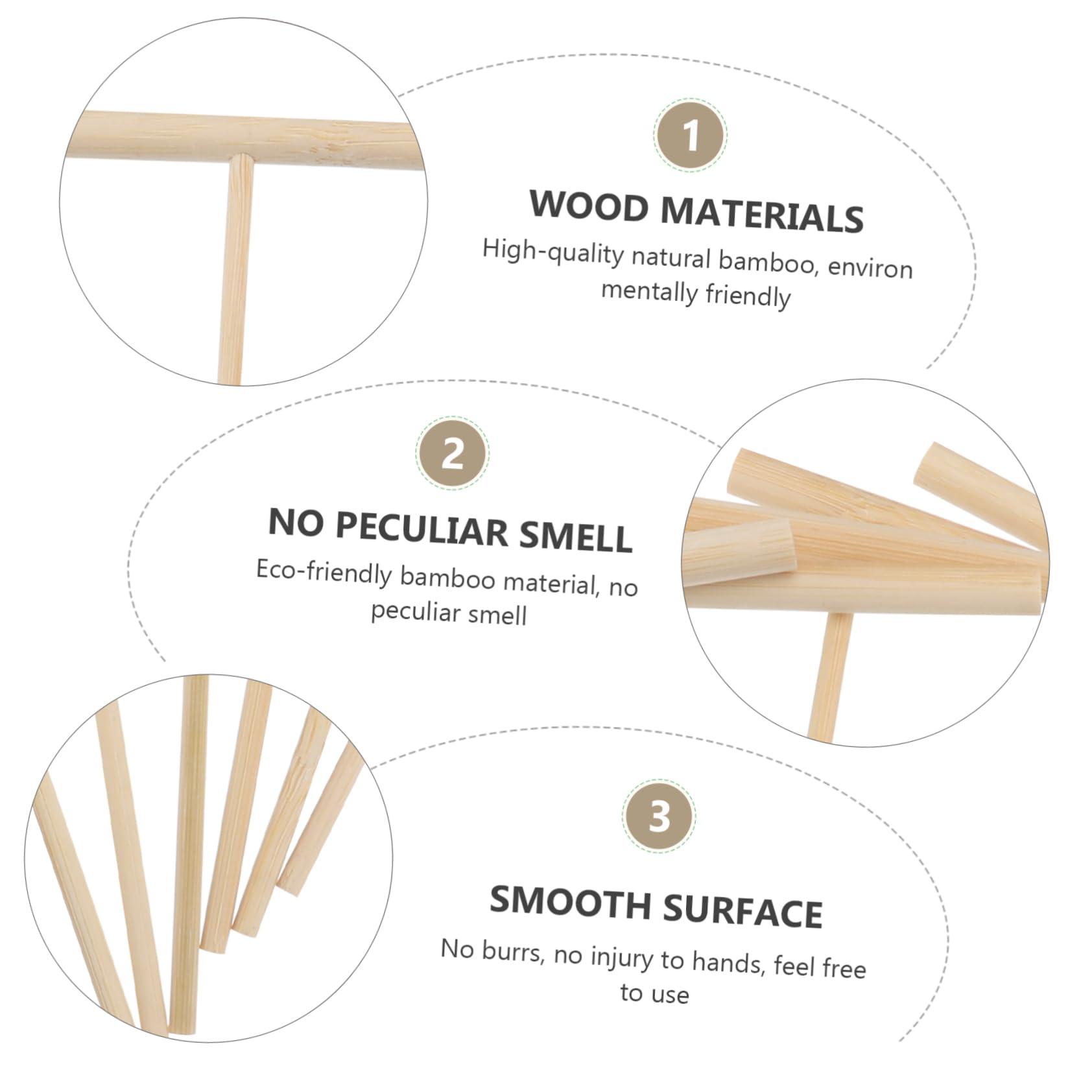 Vaguelly 18 Pcs T-type Bamboo Rake Creative Crafts Decorative Bamboo Crafts Mini Rake Toys Creative Rake Crafts Decorative Rake Crafts Sand Table Accessories Mini Bamboo Rakes