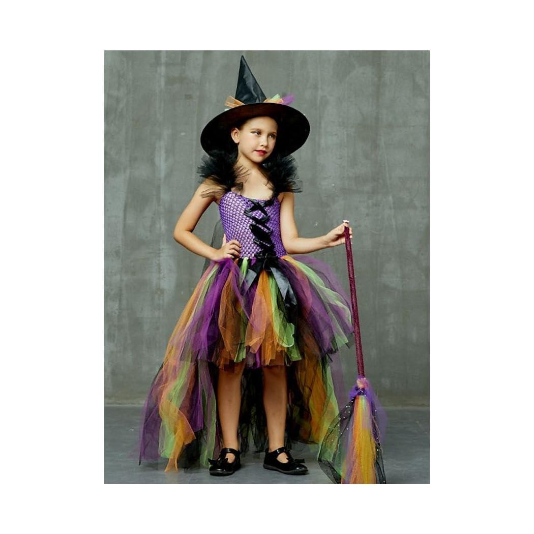 Generic Kids Little Girls\' Halloween Hocus Pocus Witch Winifred Sanderson Dress Set Performance Purple 3-4 years