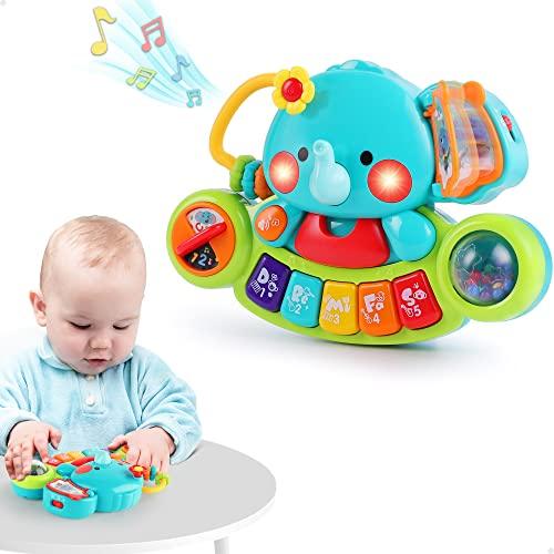 iPlay, iLearn iPlay, iLearn Baby Music Elephant Toys, Toddler Electronic Learning Sensory Toy, Musical Piano Keyboard W/ Lights Sounds, Infant Birthday Gift for 6 9 12 18 24 Months, 1 2 Year Olds Kids Boys Girls