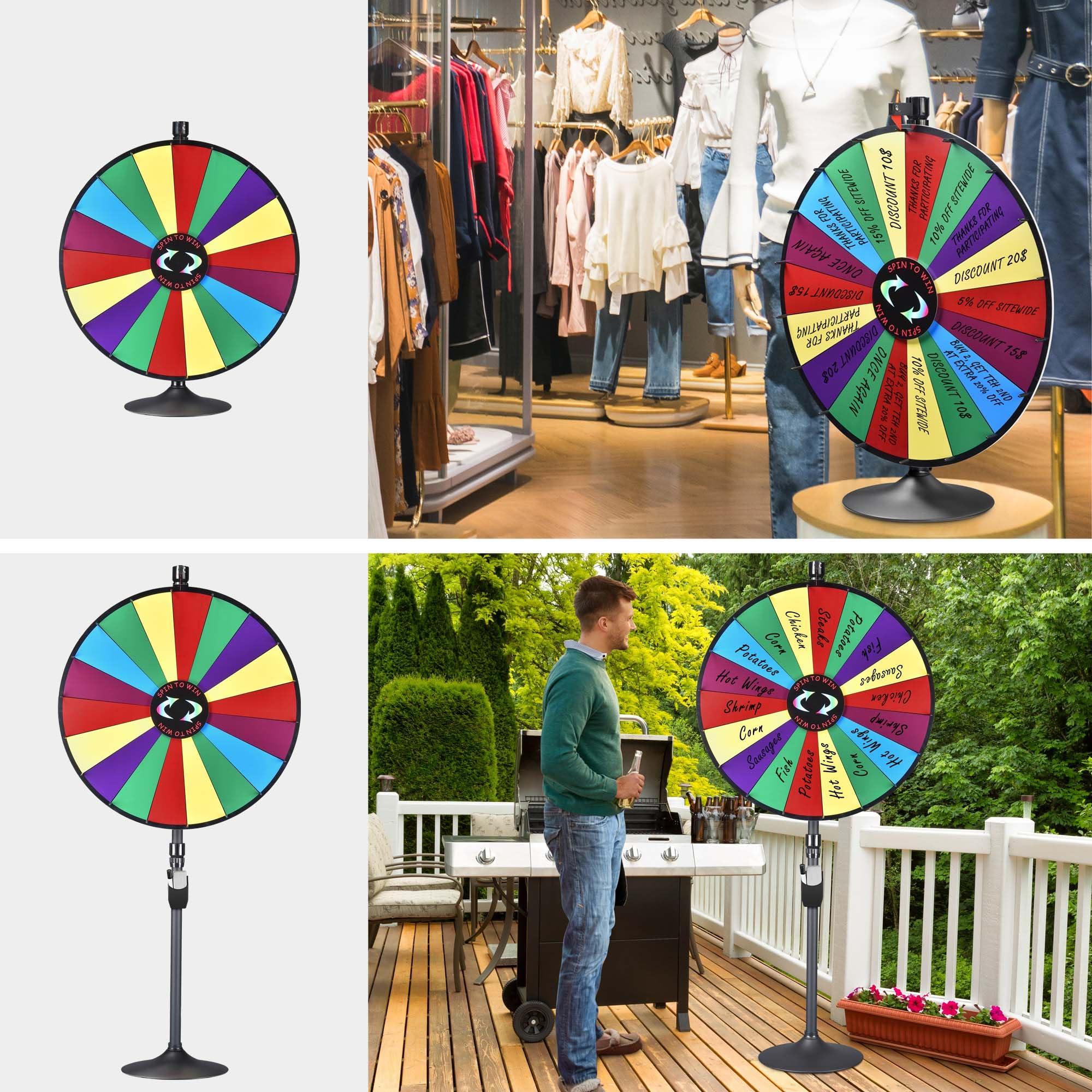 WinSpin WinSpin 36\" Prize Wheel 12 Slots Dual Use Spinning Wheel and 41x25 Prize Drop Game Board w/LED Light for Party Tradeshow