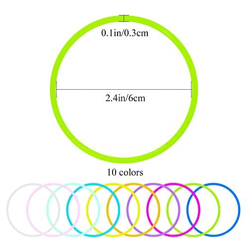 Jolbndcv Jelly Bracelets 100Pcs Glow in Dark Bracelet 80s Colorful Neon Jelly Bracelets Retro Rock Pop Star Rainbow Diva Disco Jelly Neon Gel Stretchable Bracelets Bands