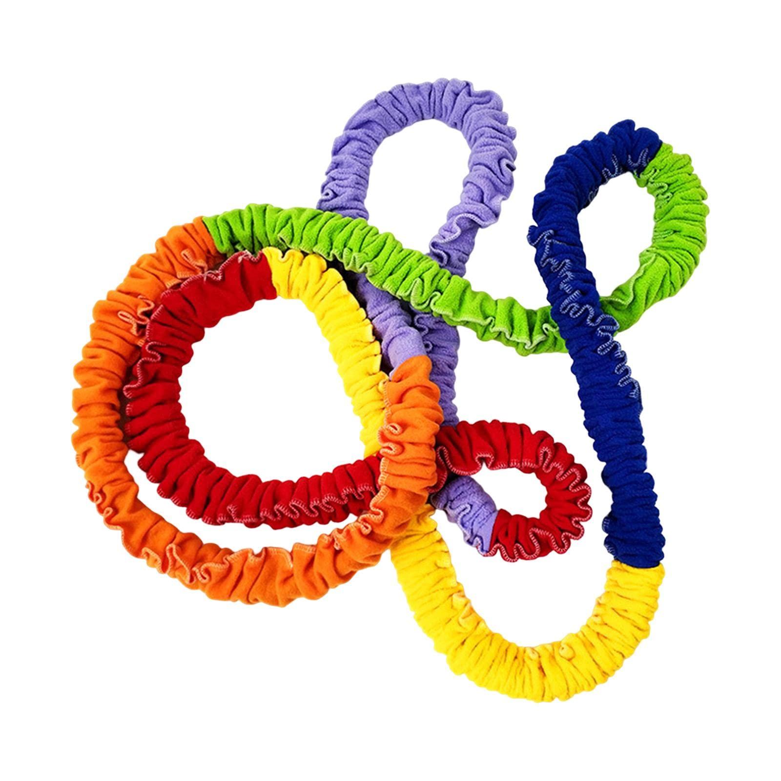 rockible rockible Elastic Cooperative Stretchy Band Differrnt Length Entertainment Toy Multi Color Durable Exercise Band Loop for Outdoor Activities Child, 3M